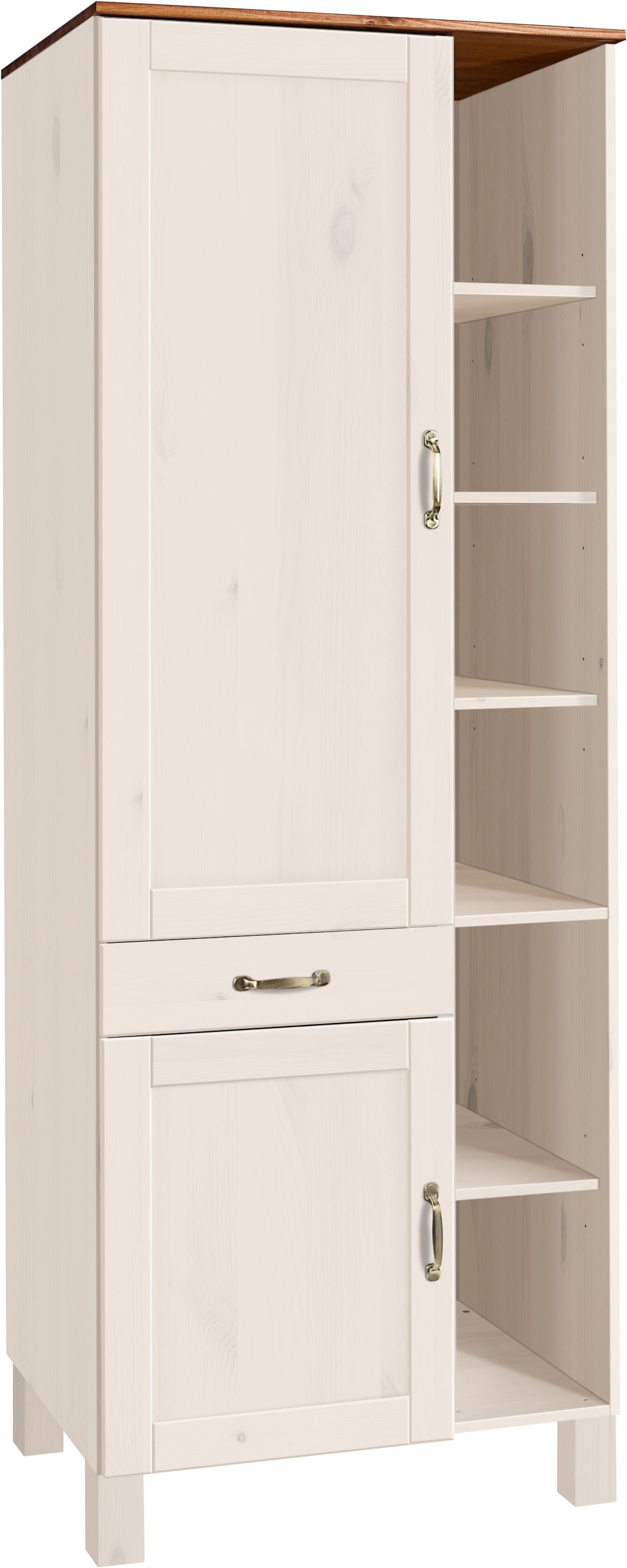 Home affaire Hochschrank "Alby" Breite 75 cm, 2 Türen, 1 Schubkasten, 6 offene Fächer