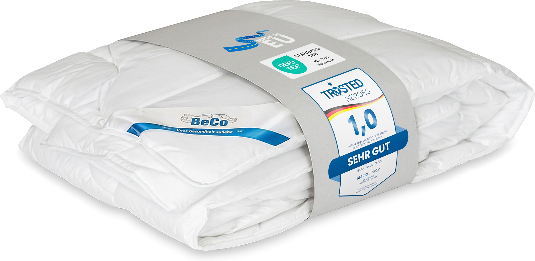 Beco Microfaserbettdecke "BeCo Greenfirst, Bettdecke 135x200 und weitere Größen" leicht Füllung Klimafaser 1 Stk. tlg. Bettdecke "normal" getestet von Trusted Heroes mit einer Note von 1,0