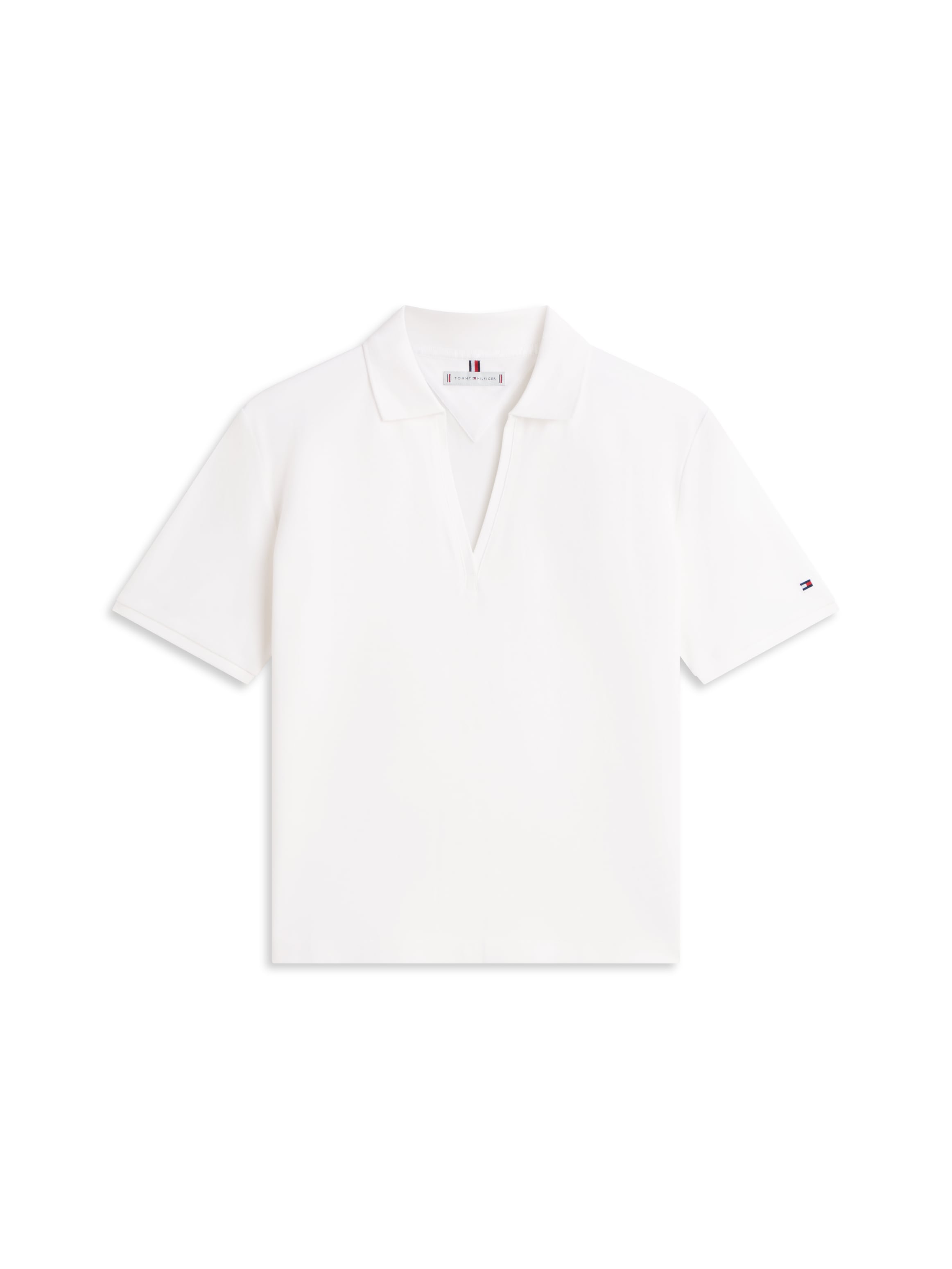 Tommy Hilfiger Poloshirt »LYOCELL PIQUE OPEN-NK SS POLO« mit kleinem Logo-Stick