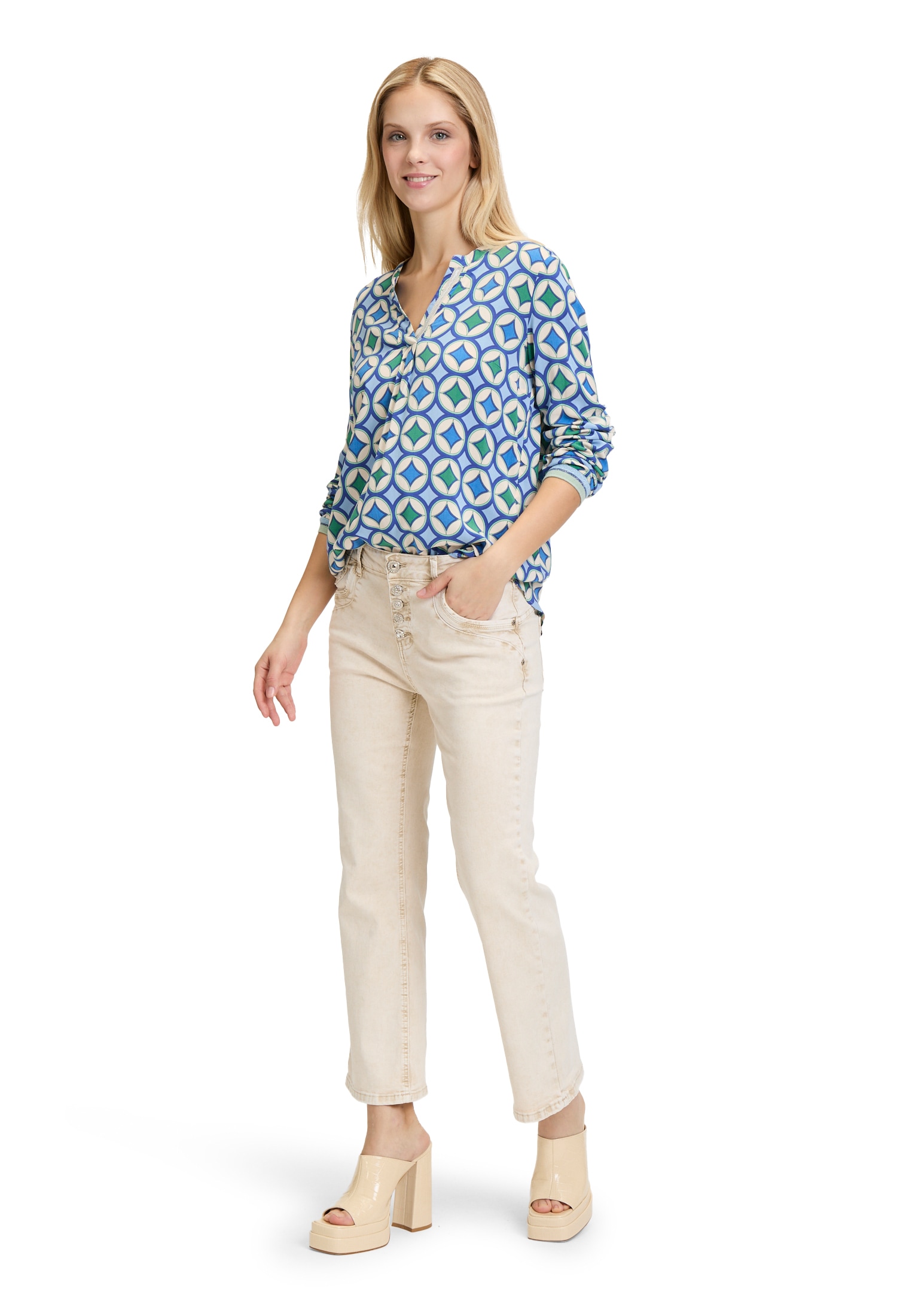 Cartoon Shirtbluse »Cartoon Blusenshirt mit Rippbündchen«