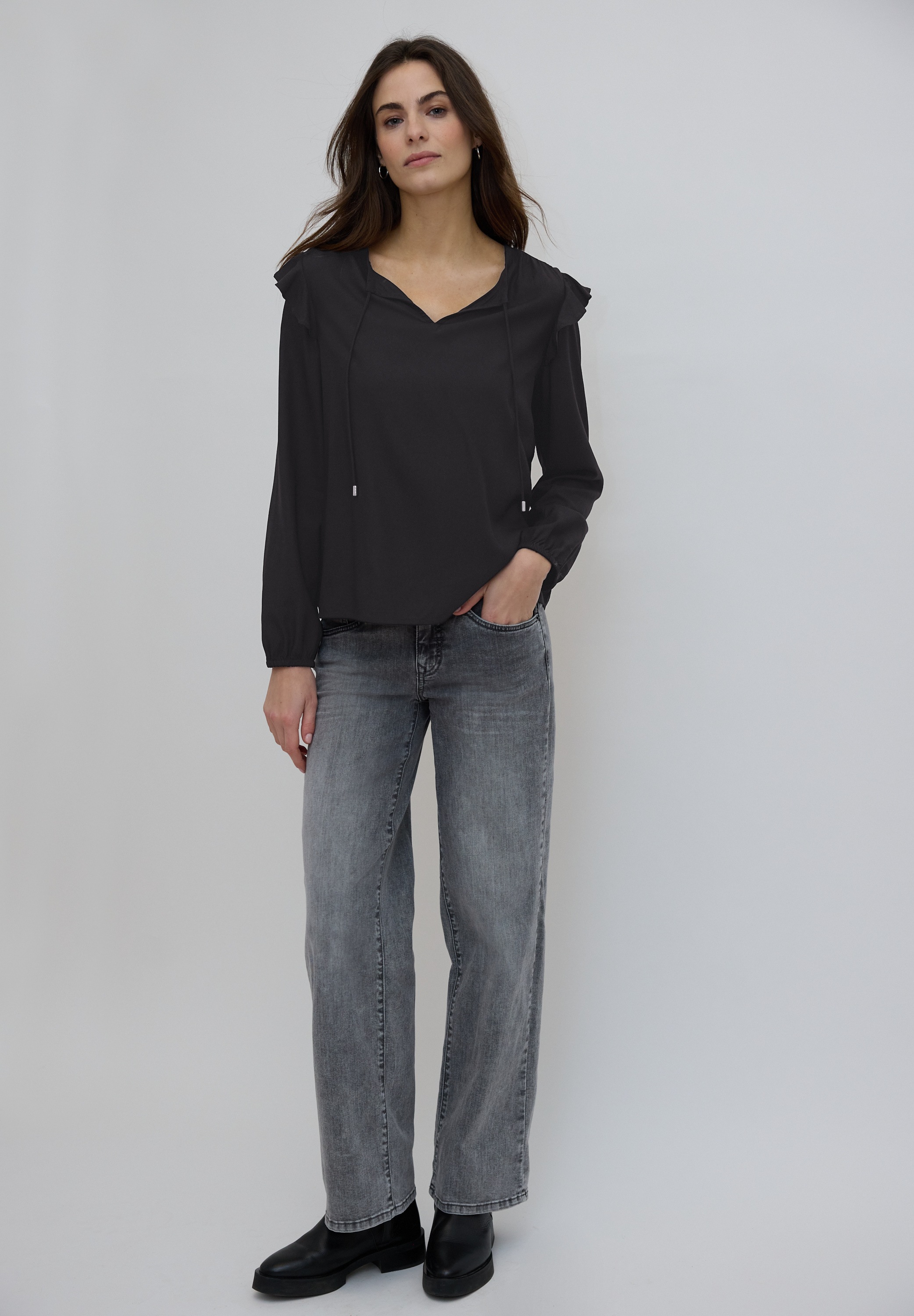 STREET ONE STUDIO Langarmbluse aus softer Viskose