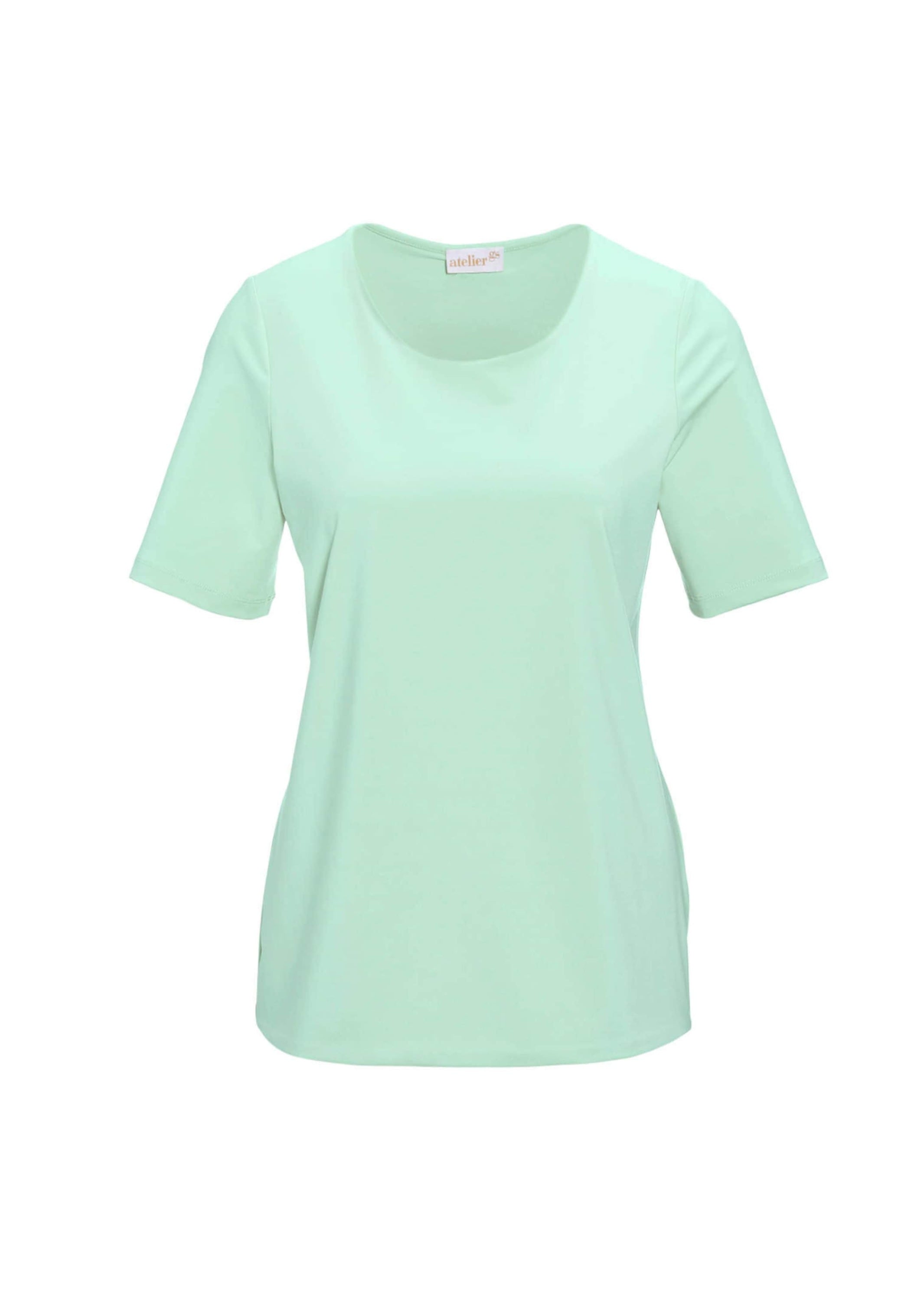 Langarm-Poloshirt GOLDNER "Kurzgröße Gepflegtes Shirt in formstabiler Ware", Damen, Gr. 23, grün (mintgrün), Obermaterial: 82% Polyester PES. 18% Elasthan EL., normal, Sonstiges, Shirts, Ohne