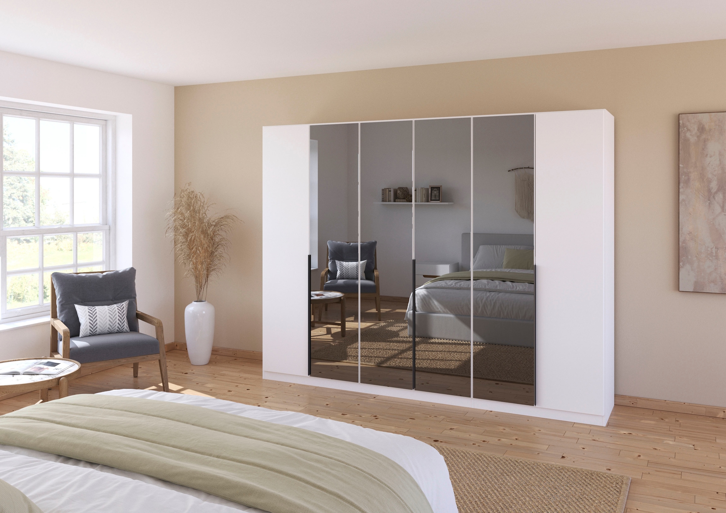 INOSIGN BY RAUCH Drehtürenschrank »Ferris Schrank Breite 2,10m BESTSELLER Schlafzimmerschrank«, Kleiderschrank mit Spiegel in den Ausführungen BASIC/CLASSIC/PREMIUM