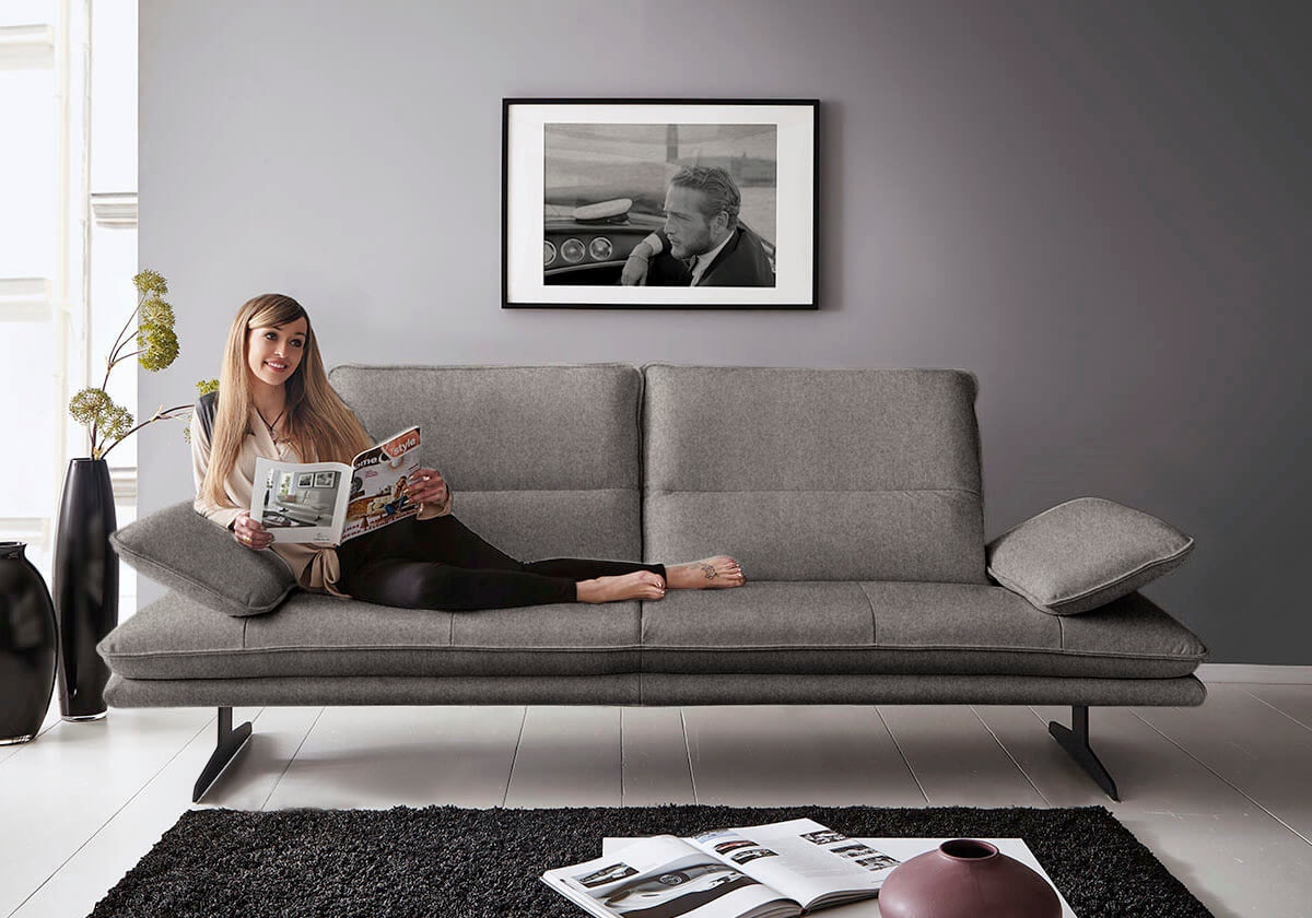 W.SCHILLIG 2,5-Sitzer "broadway, Designsofa mit tollem Sitzkomfort" Sitztiefenverstellung, Kopfteil- & Seitenteilverstellung, Breite 236cm