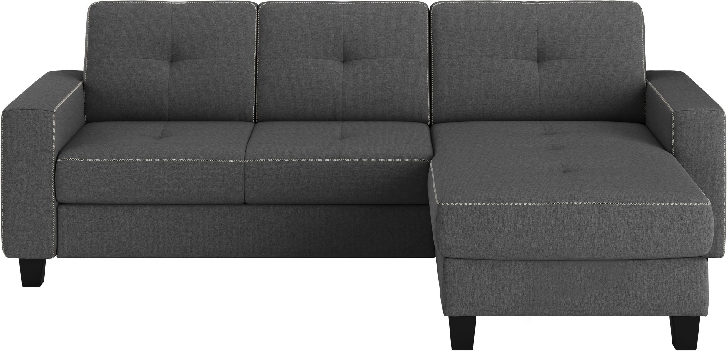 Places of Style Ecksofa »Varese L-Form«, wahlweise mit Bettfunktion und Bettkasten