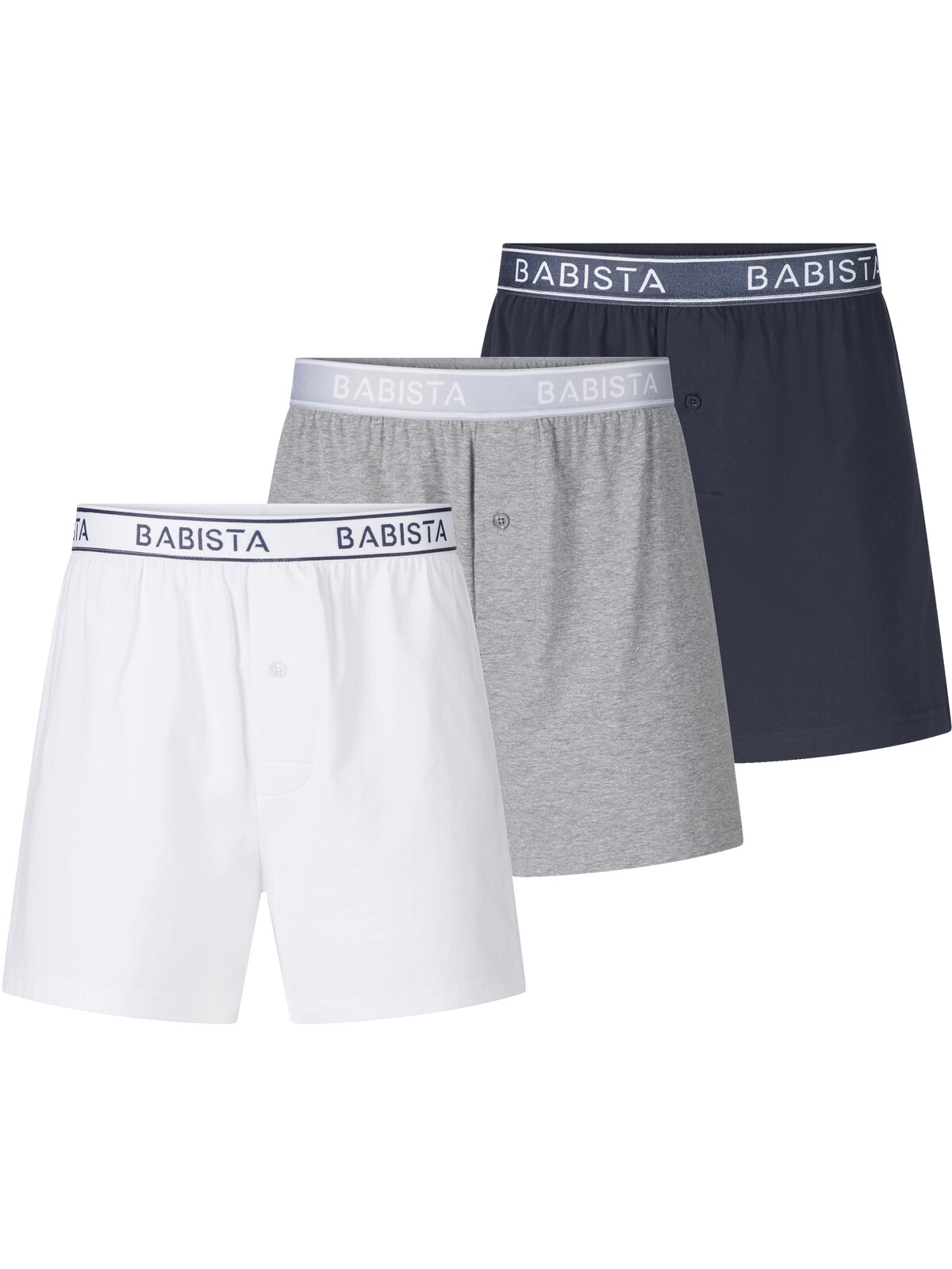 BABISTA Herren Boxershorts "3er Pack Boxershorts CORRASULI", Gr. XL, weiß, Obermaterial: 95% Baumwolle CO. 5% Elasthan EL., Unterhosen