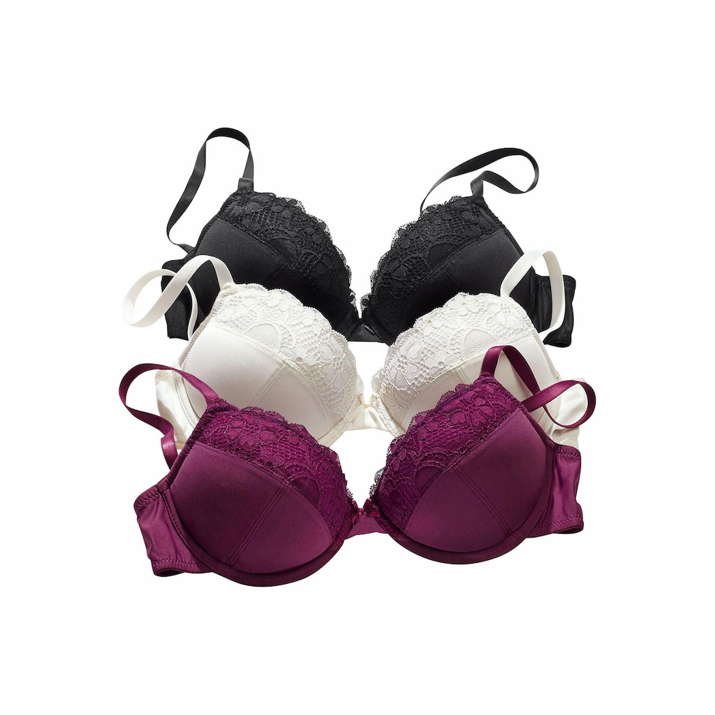 petite fleur Push-up-BH, (Packung, 3 Stück)