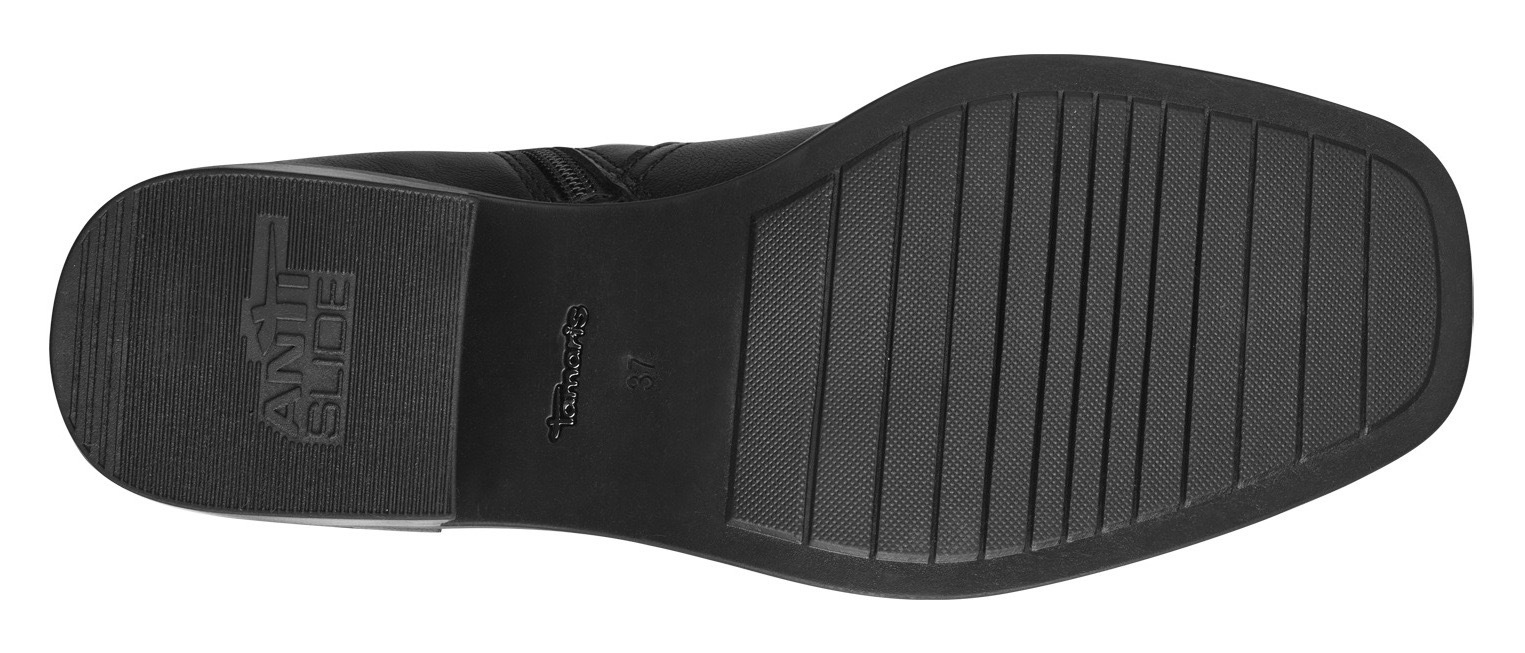 Tamaris Winterstiefel, Blockabsatz, Bikerstiefel, Langschaftstiefel mit Zierschnallen