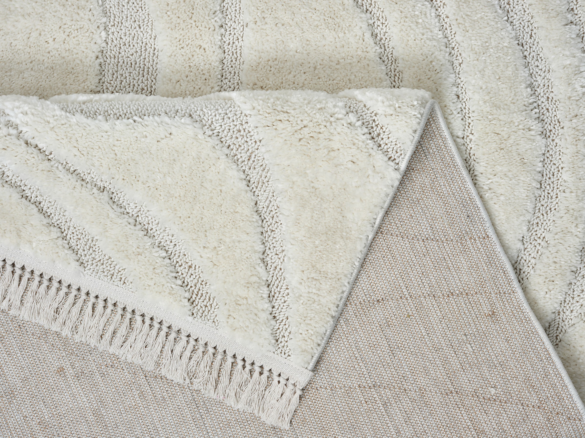 homsy by Ana Johnson Teppich »Waavy mit Fransen, Wellen Design« rechteckig 20 mm Höhe Boho, 3D Optik, Scandi, Hoch-Tief, Wohnzimmer, Schlafzimmer