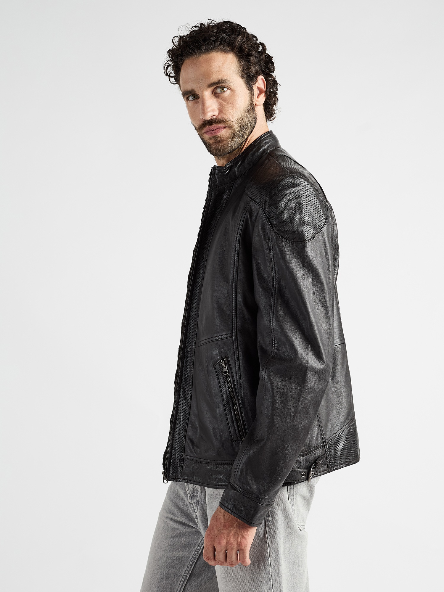Bikerjacke JCC "6010007-2", Herren, Gr. XXL, braun, Obermaterial: 100% Lammleder; Futter: 100% Polyester; Ärmelfutter: 100% Polyester, Jacken 2