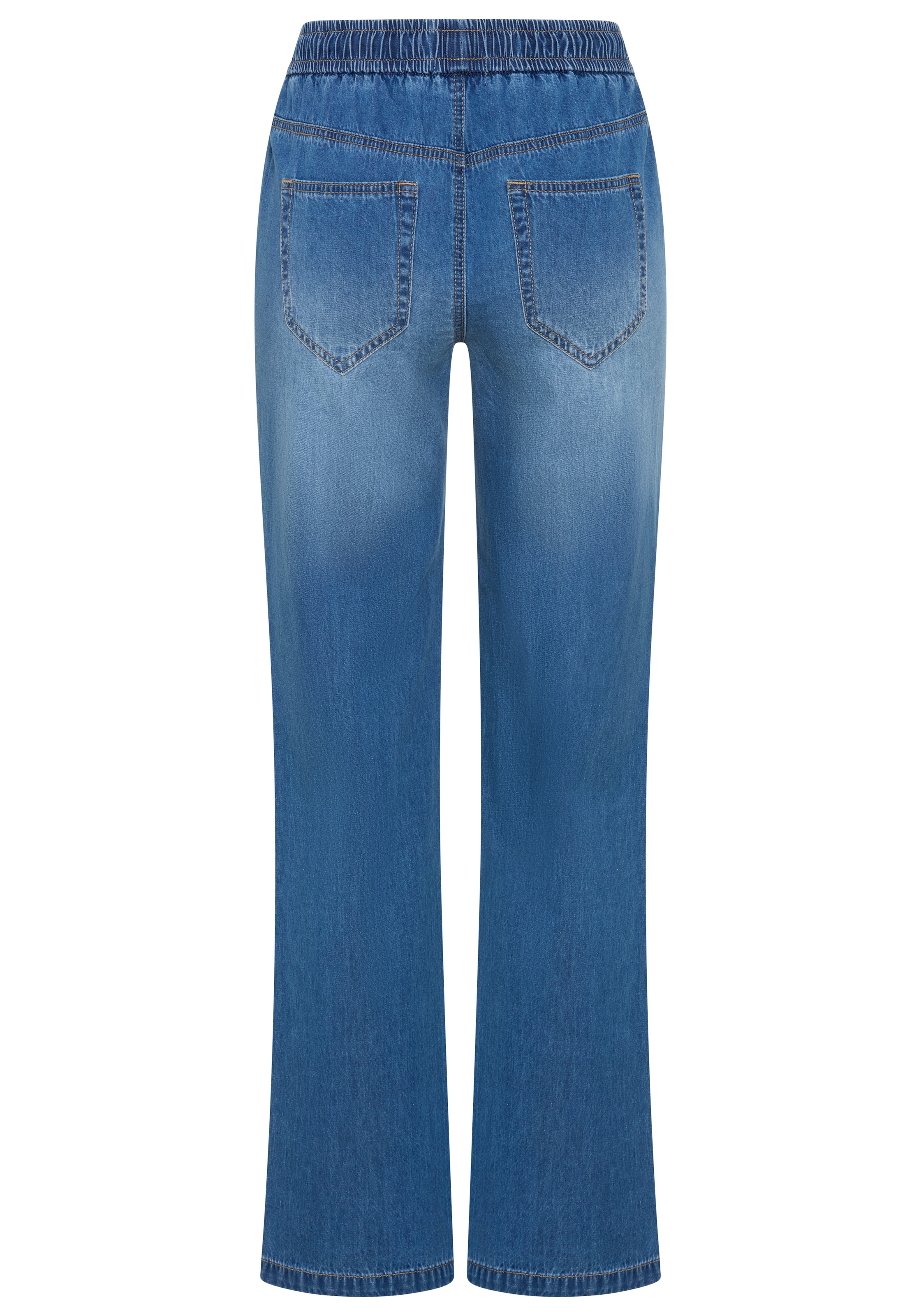 Arizona Relax-fit-Jeans »mit Schnürung« mit geradem Bein, unifarben