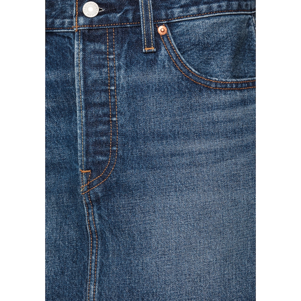 Levi's® Jeansrock »ICON SKIRT«, mit Used-Effekten und ausgefransten Kanten