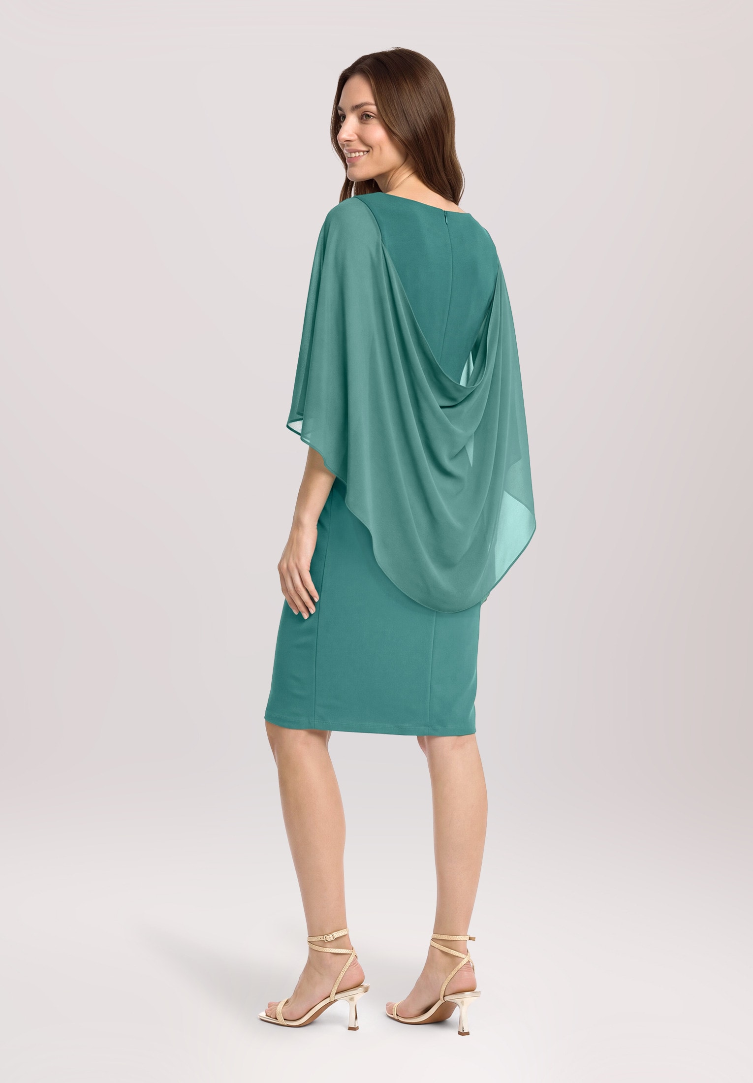 Vera Mont Cocktailkleid »Damen mit Raffung« Ohne Tasche Materialmix