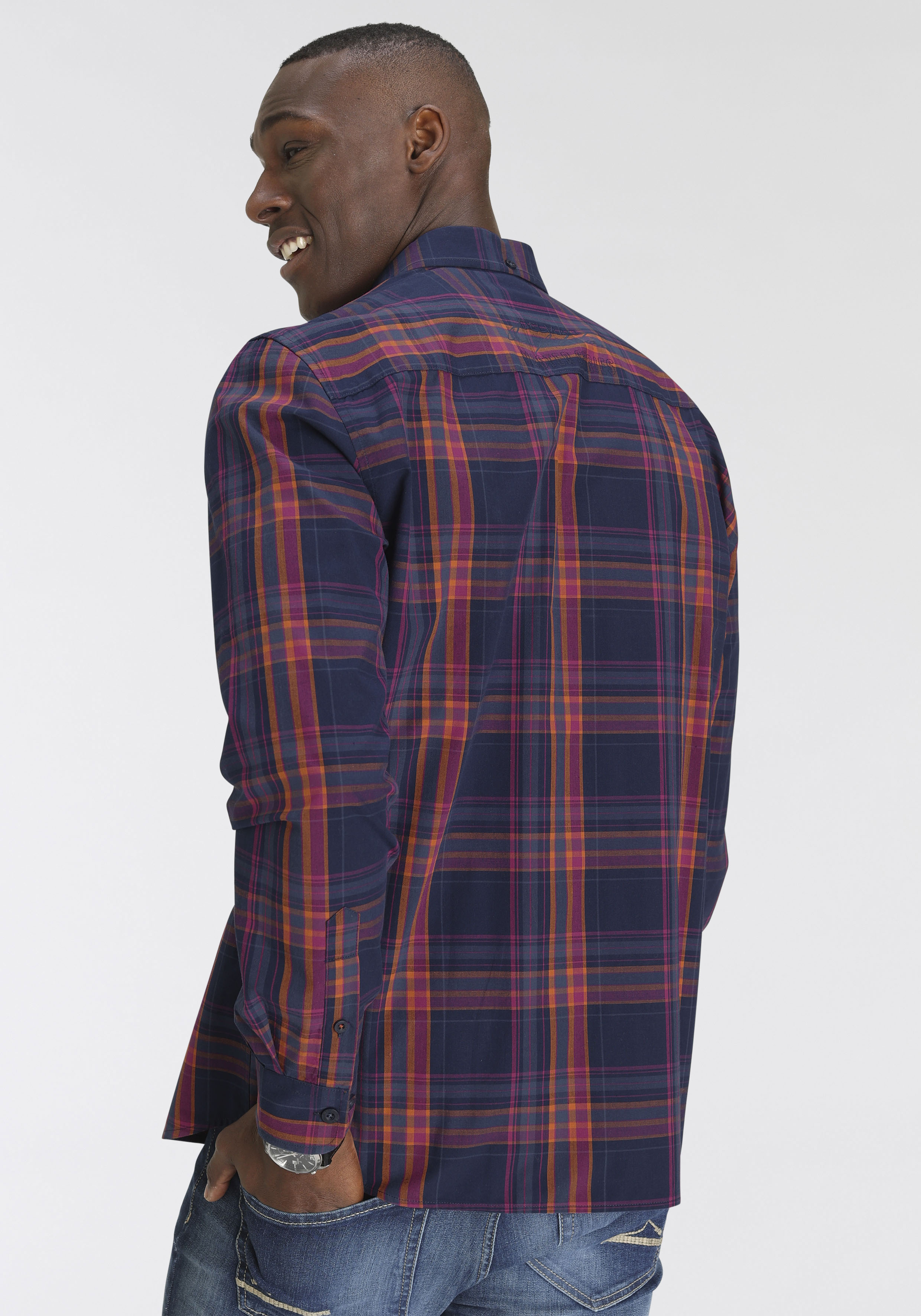 Thumbnail - DELMAO Karohemd mit Logostickerei