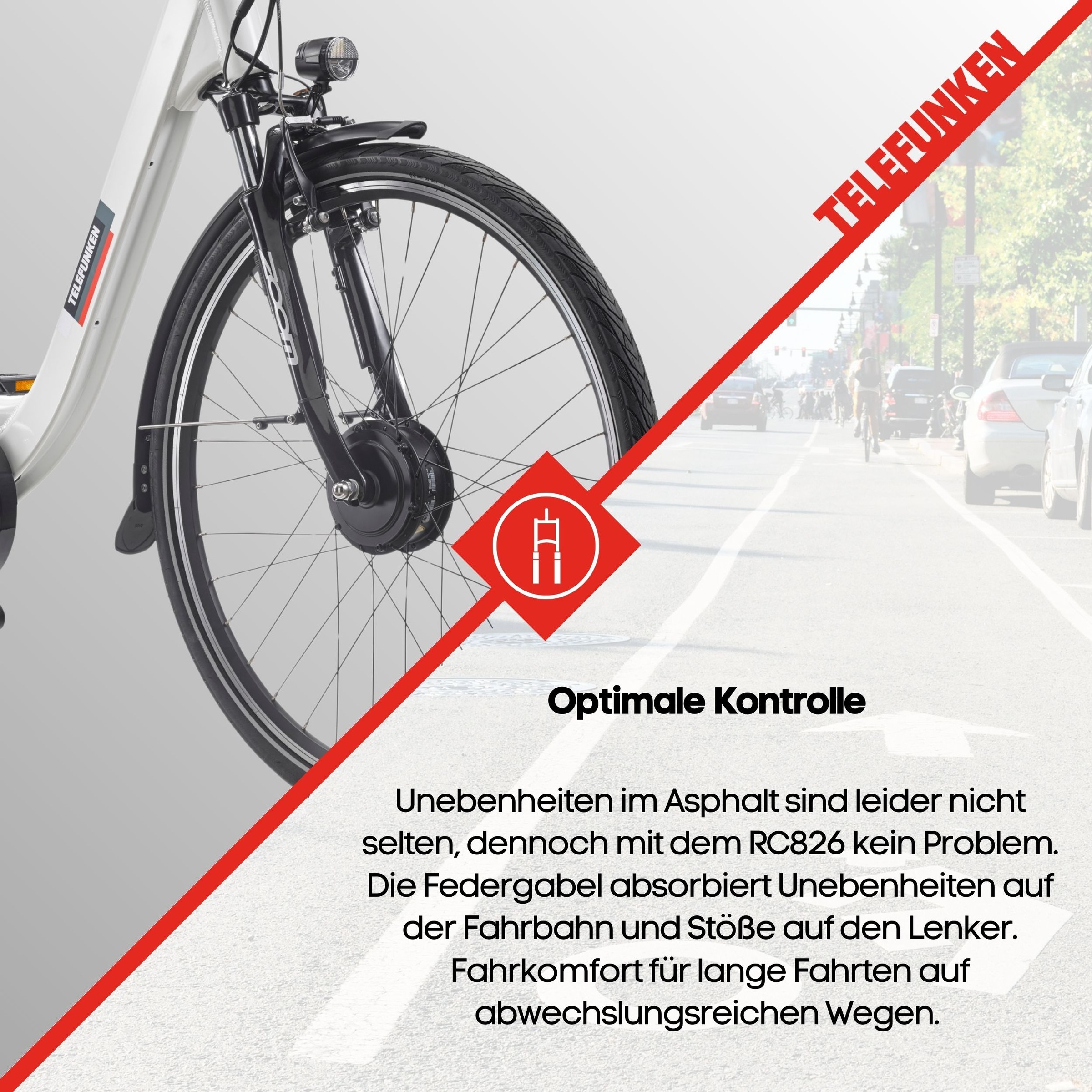 Telefunken »Cityrad Multitalent RC826« 7 Gang Shimano Shimano Tourney Schaltwerk Kettenschaltung Frontmotor 250 W