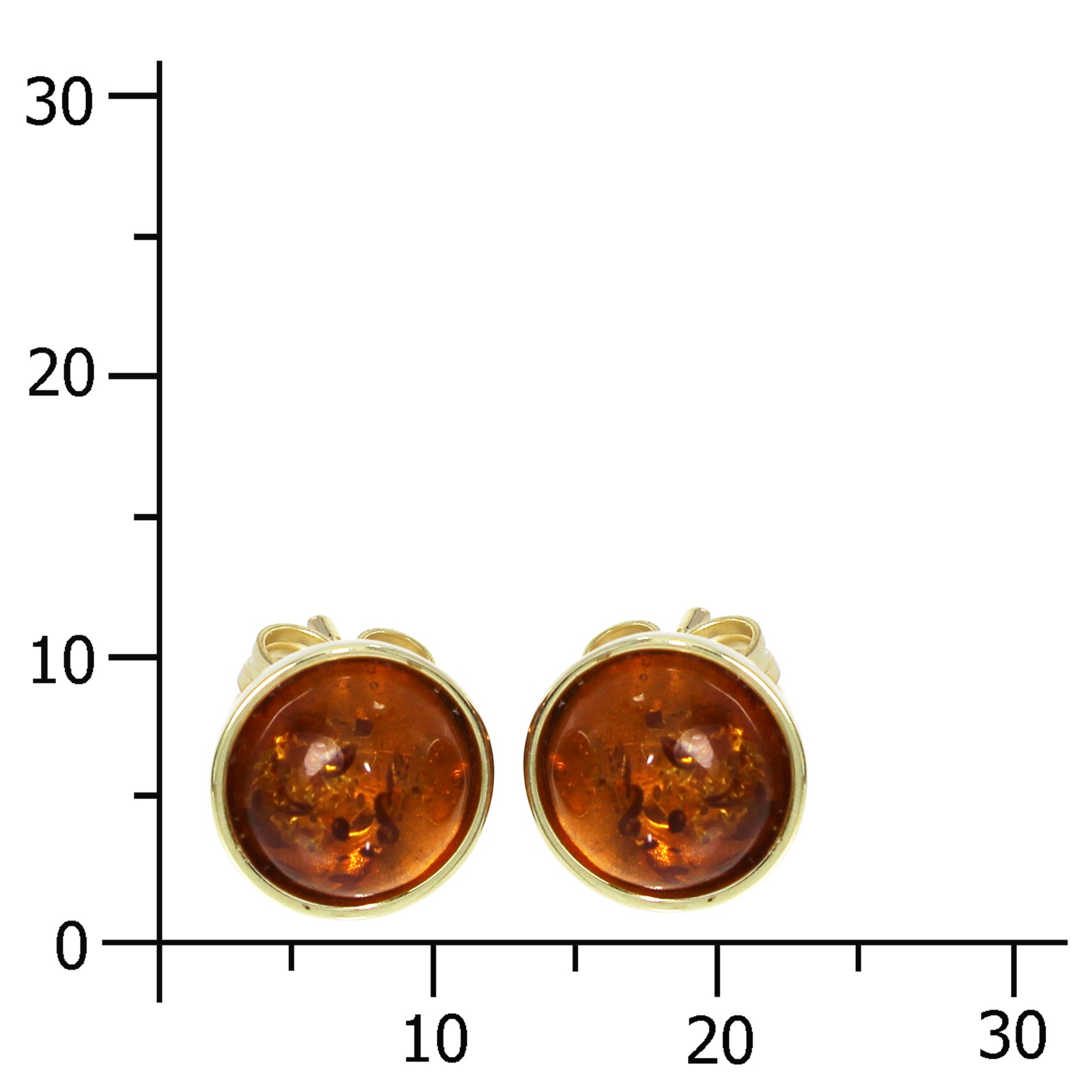 Paar Ohrstecker OSTSEE-SCHMUCK "- Classic 8 mm - Gold 333/000 - Bernstein" Gr. 10, gold (gold 333, goldfarben, gelb), Ohrringe, Damen, Gelbgold 333 2