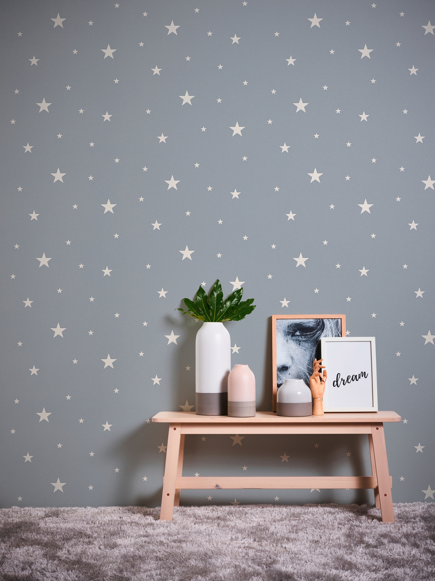 A.S. Création Vliestapete "Il Decoro leuchtet im Dunkeln" Motiv strukturiert Sterntapete Tapete Kinderzimmer