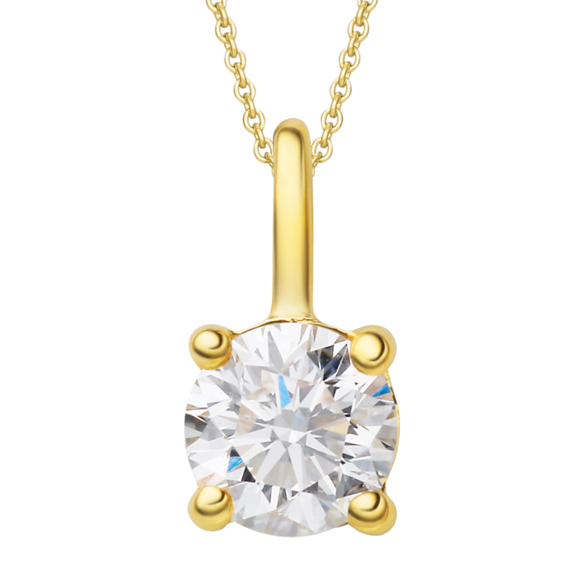 ONE ELEMENT Kettenanhänger »0.25 ct Diamant Brillant Anhänger aus 585 Gelbgold«, Damen Gold Schmuck