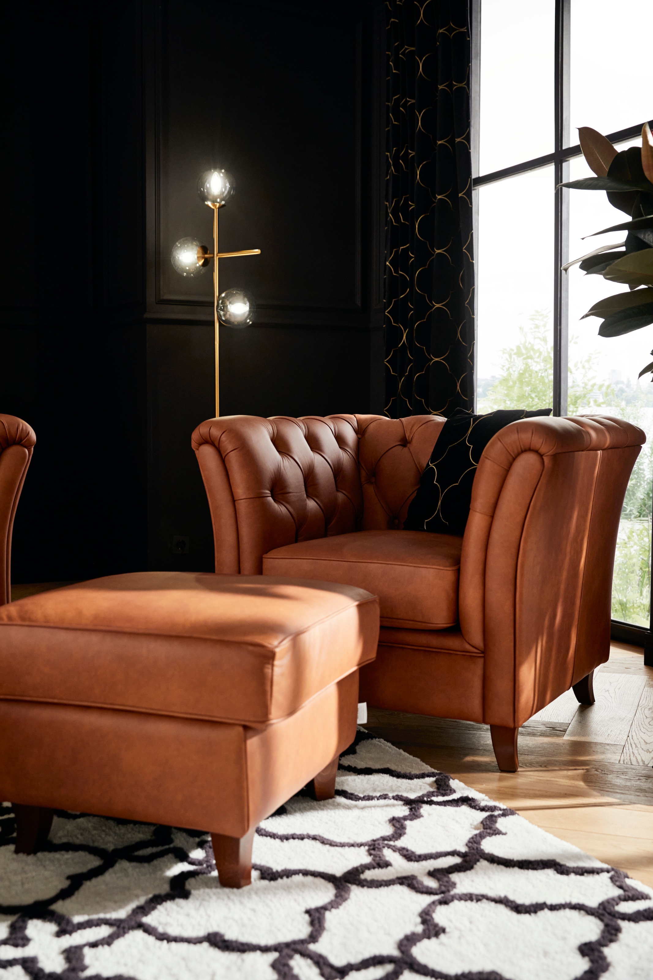 Home affaire Chesterfield-Sessel "Reims Cocktailsessel, Sessel", mit echter Chesterfield-Knopfheftung, hochwertige Verar