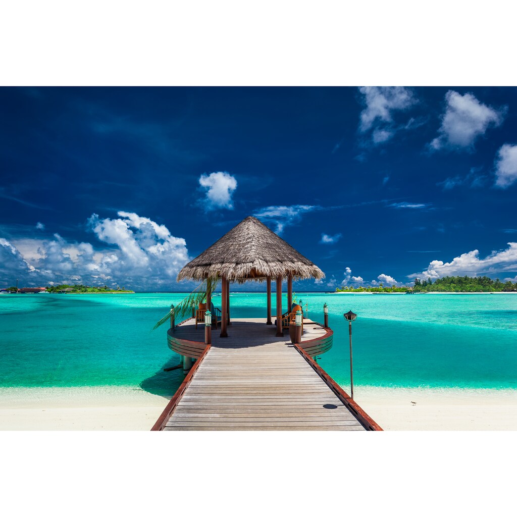 Papermoon Fototapete »Boat Jetty Maldives«