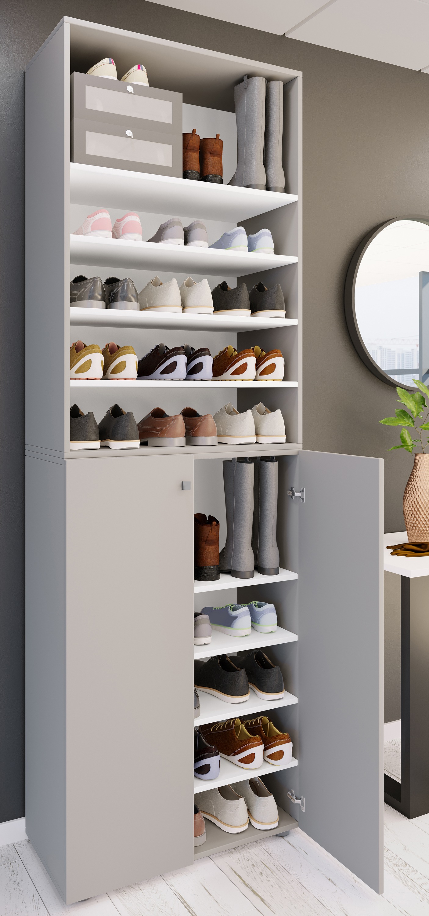 VCM Schuhschrank »VCM XL Holz Großer Schuhschrank Schuhregal Groß Stiefel Dielenmöbel Lona 10 Fächer«, (1 St.)