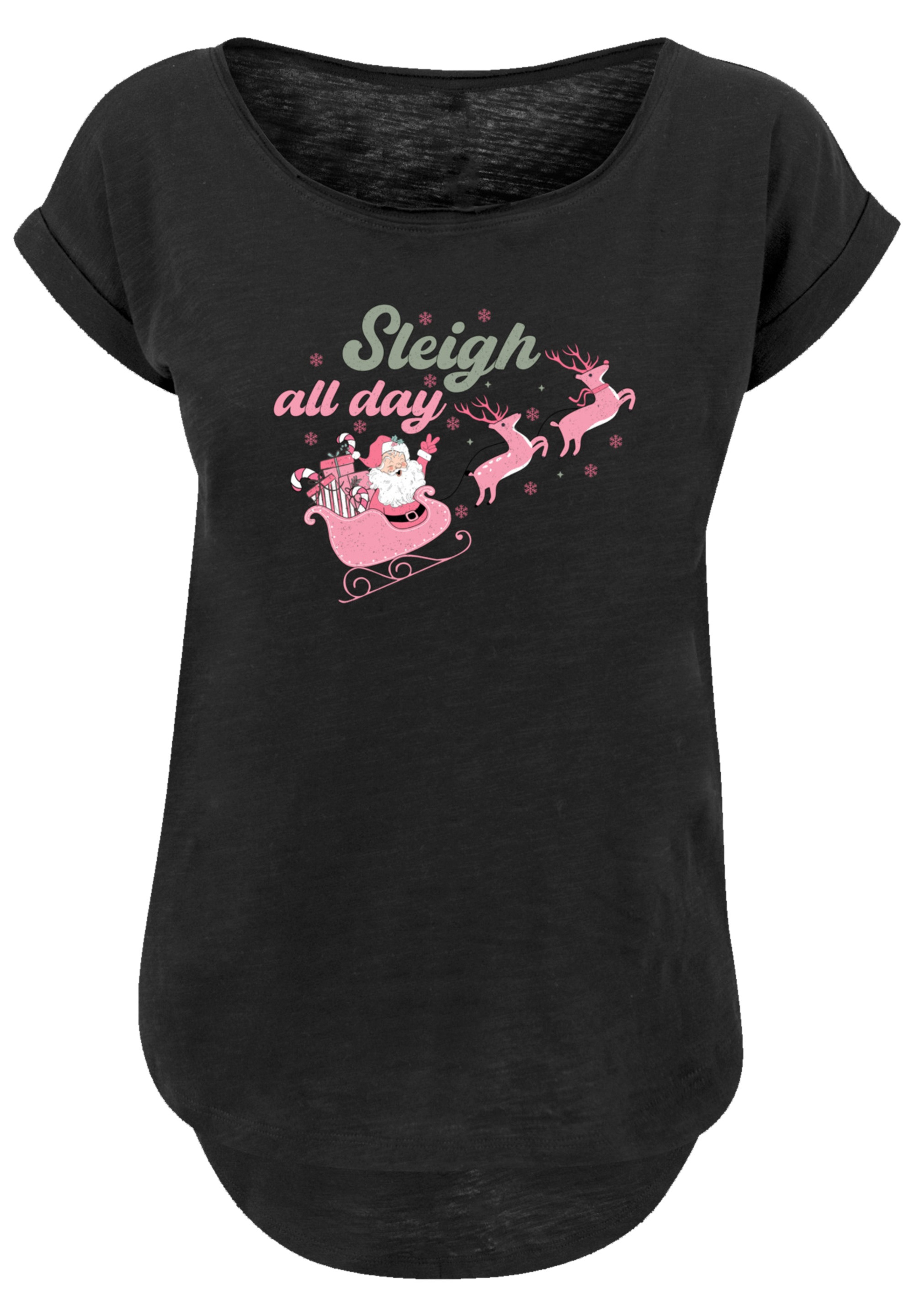 F4NT4STIC T-Shirt »Sleigh all day Santas Reindeers«, Premium Qualität, Weihnachts-Kollection