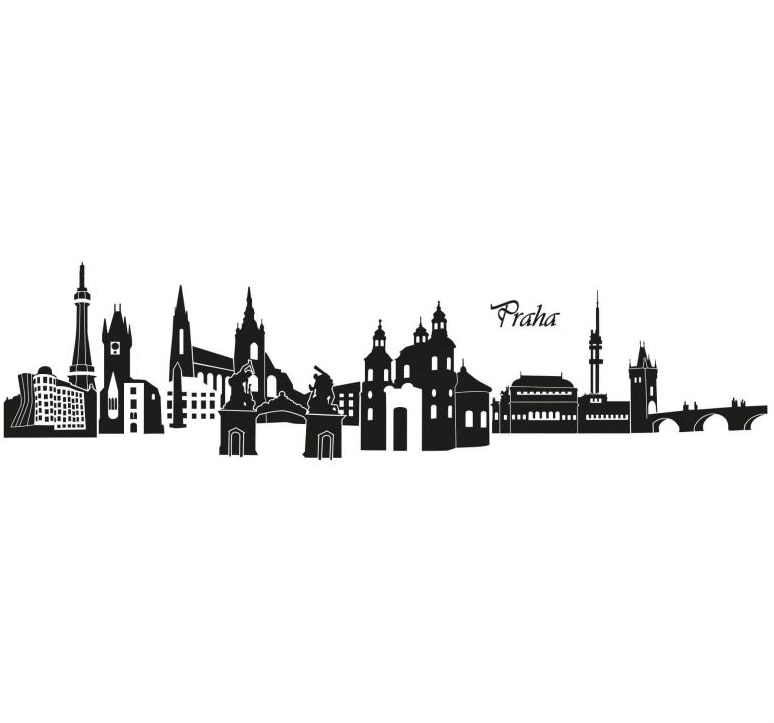 Wandtattoo »XXL Stadt Skyline Prag 120cm«, (1 St.), selbstklebend, entfernbar