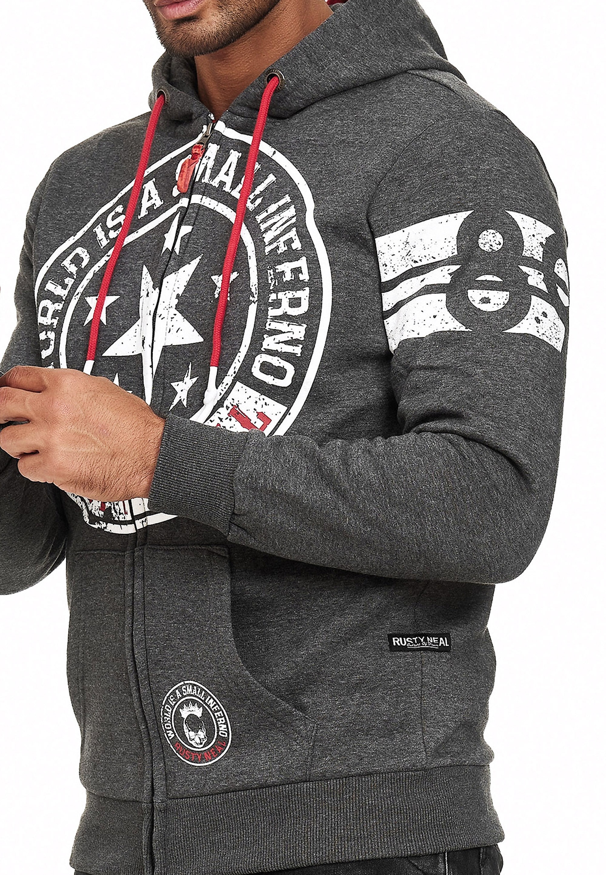Rusty Neal Sweatjacke, mit coolen Printmotiven