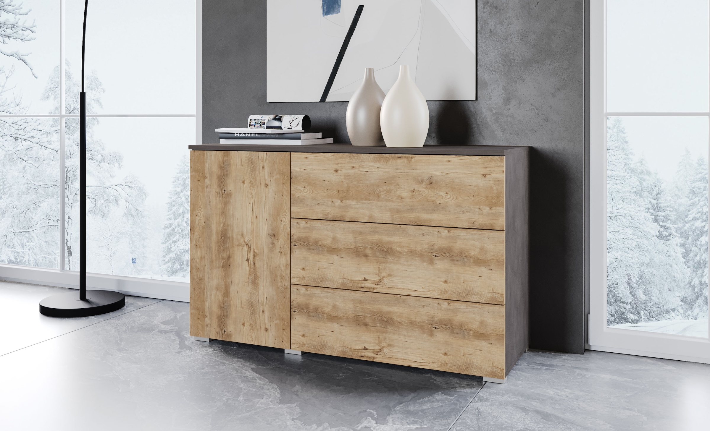 INOSIGN Sideboard "PARIS" 1 Stk. tlg. Moderne 110cm breite grifflose Kommod günstig online kaufen