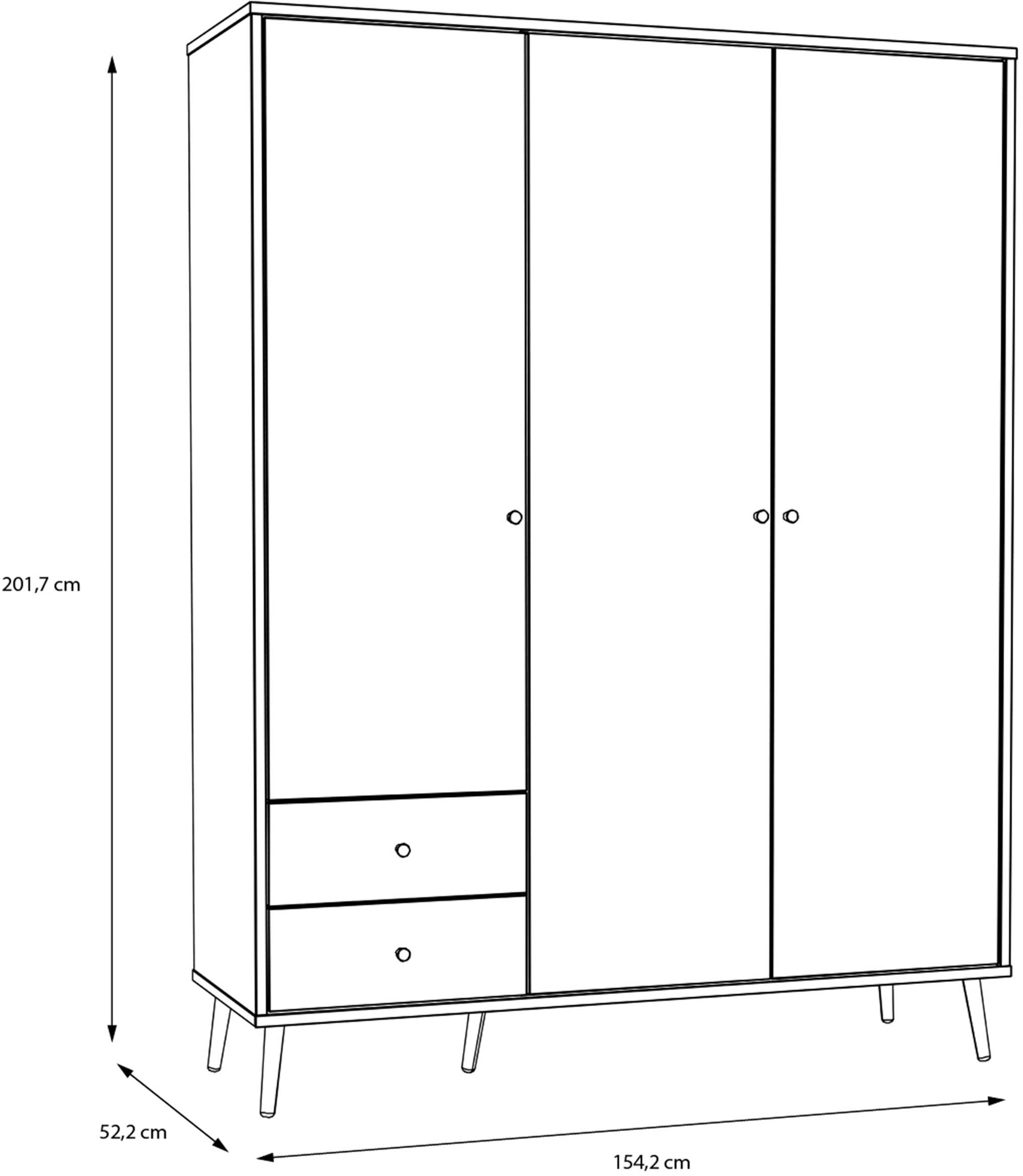 FORTE Drehtürenschrank »Harllson EasyKlix by Forte«, Montage von Korpus und Türen ohne Werkzeug oder Schrauben