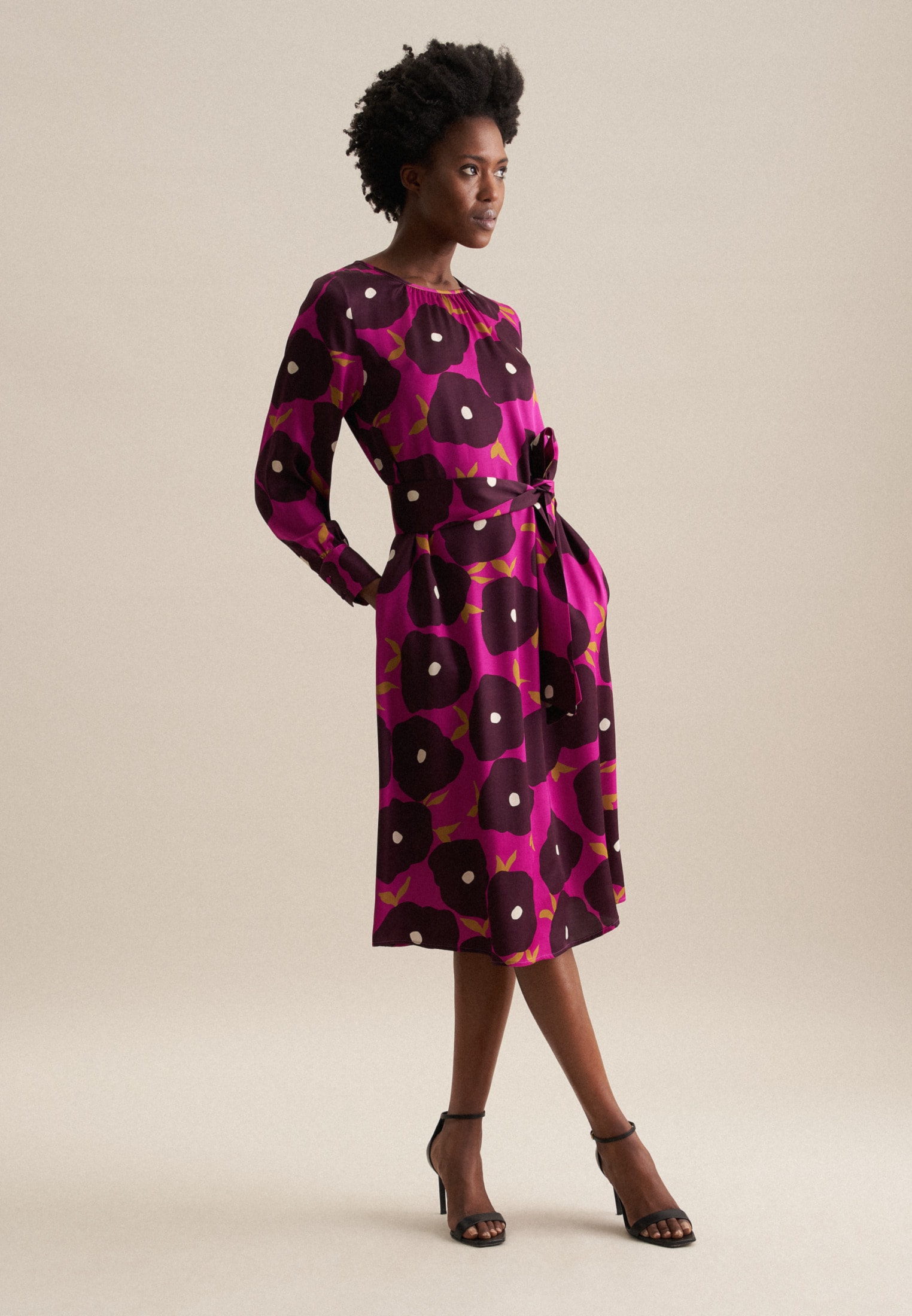 seidensticker Sommerkleid "Schwarze Rose" 1/1 Rundhals Druck günstig online kaufen