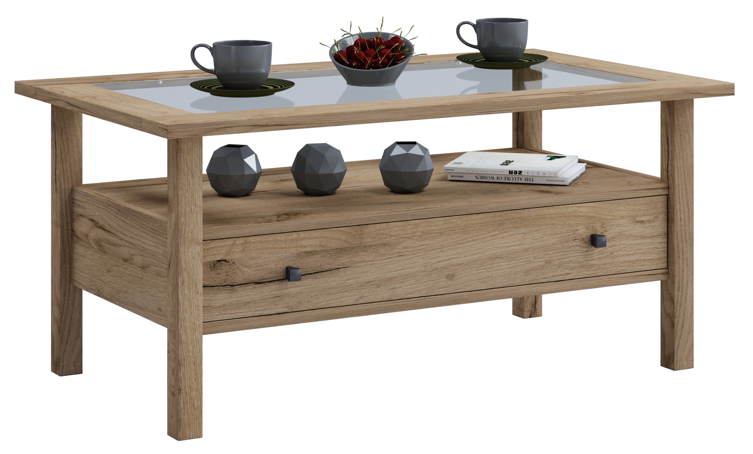 VCM Beistelltisch »Holz Sofatisch Couchtisch Schublade Lingis L«