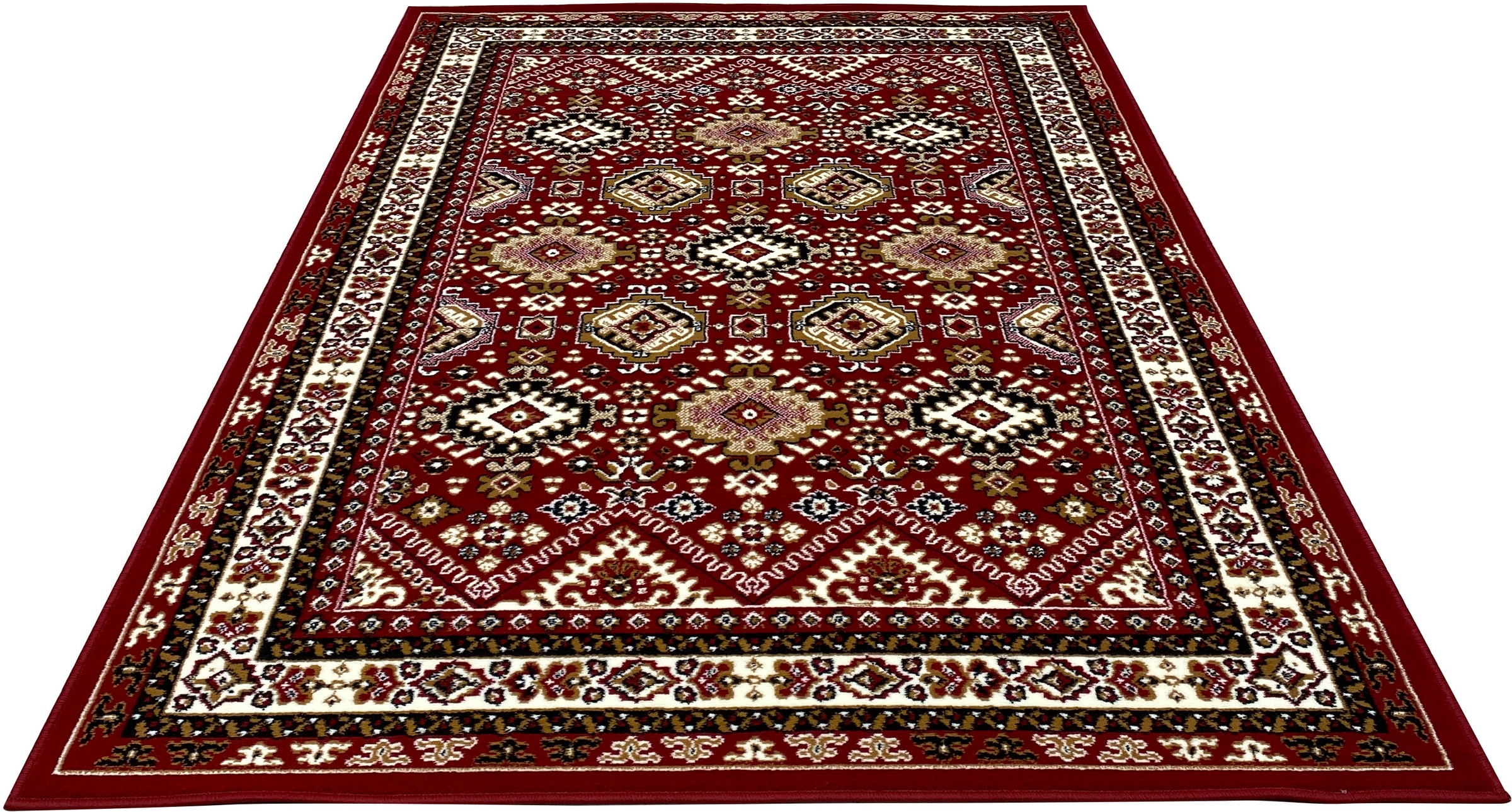 Teppich OTTO HOME "Diantha" Gr. 8, rot (weinrot), B:280cm H:7mm L:380cm, Kunstfaser, Teppiche, Teppich, Orient-Optik, mit Bordüre, Kurzflor, pflegeleicht, elegant, weich 3