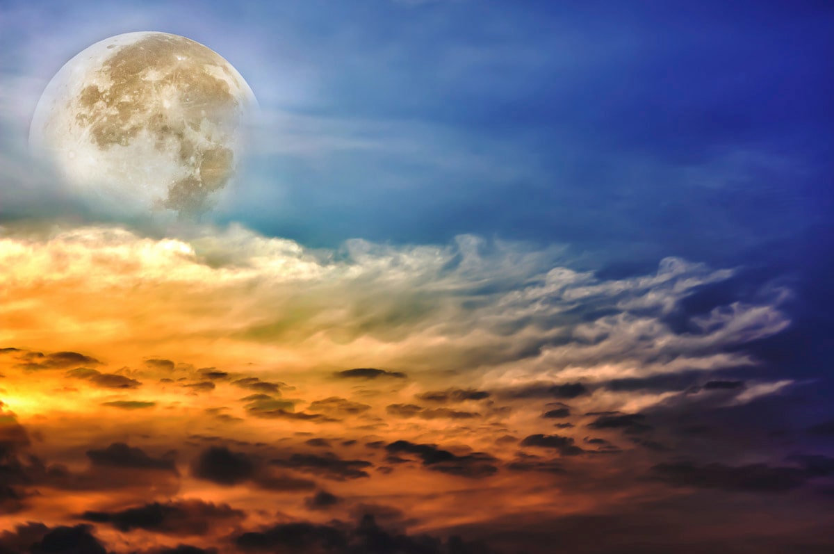 Papermoon "Vollmond und Wolken"