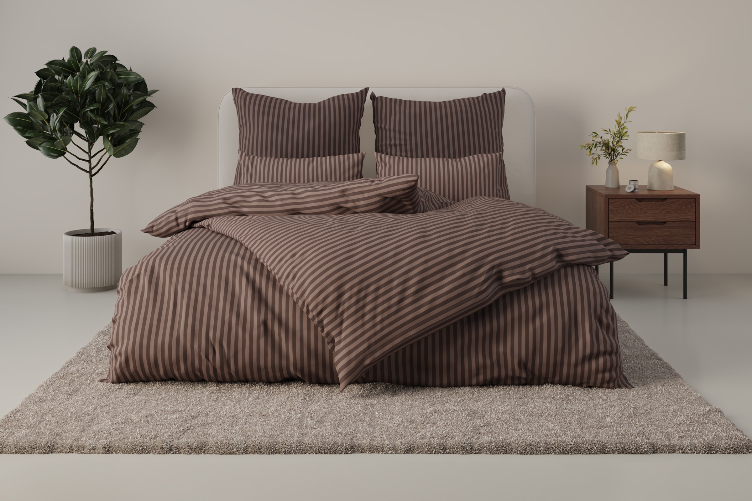 Bruno Banani "Jassen" 2 moderne Bettwäsche aus Baumwolle, Bettwäsche mit St günstig online kaufen