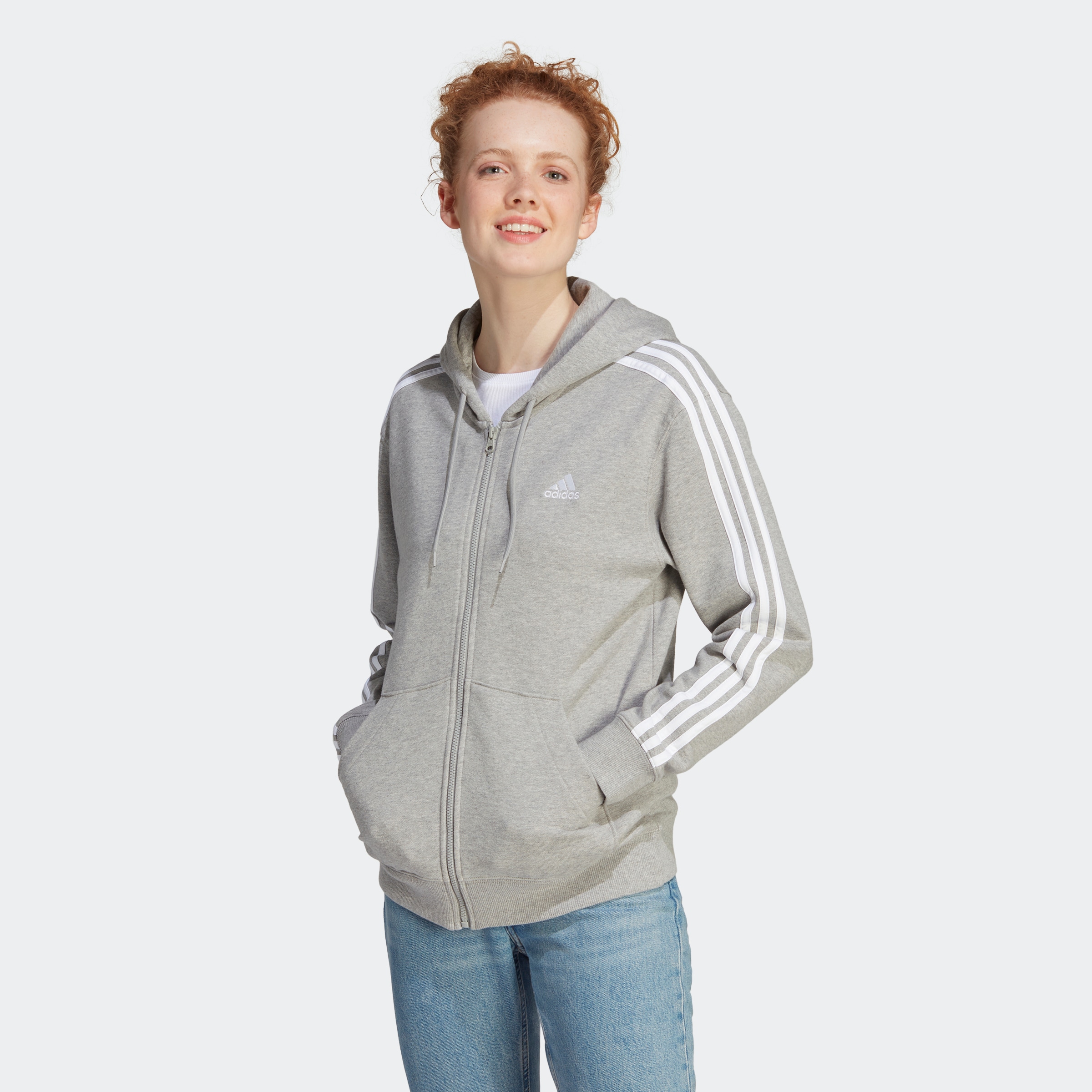 adidas Sportswear Kapuzensweatjacke "ESSENTIALS 3STREIFEN FRENCH TERRY REGU günstig online kaufen