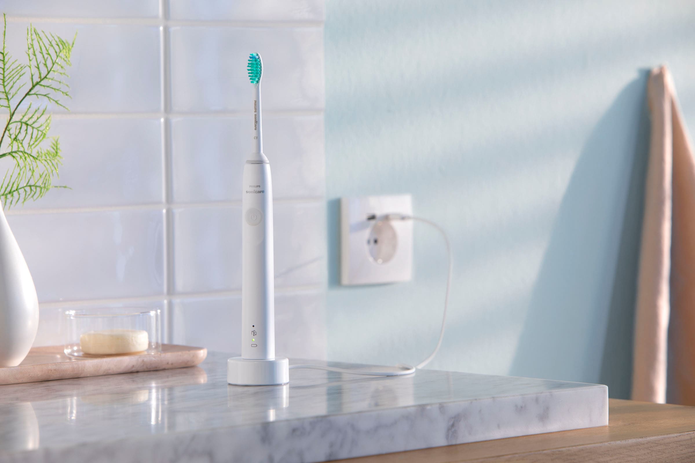 Philips Sonicare Elektrische Zahnbürste »Series 3100 HX3675/13«, 2 St. Aufsteckbürsten, Doppelpack, mit 4-Quadranten-Timer und 2-Minuten-Timer