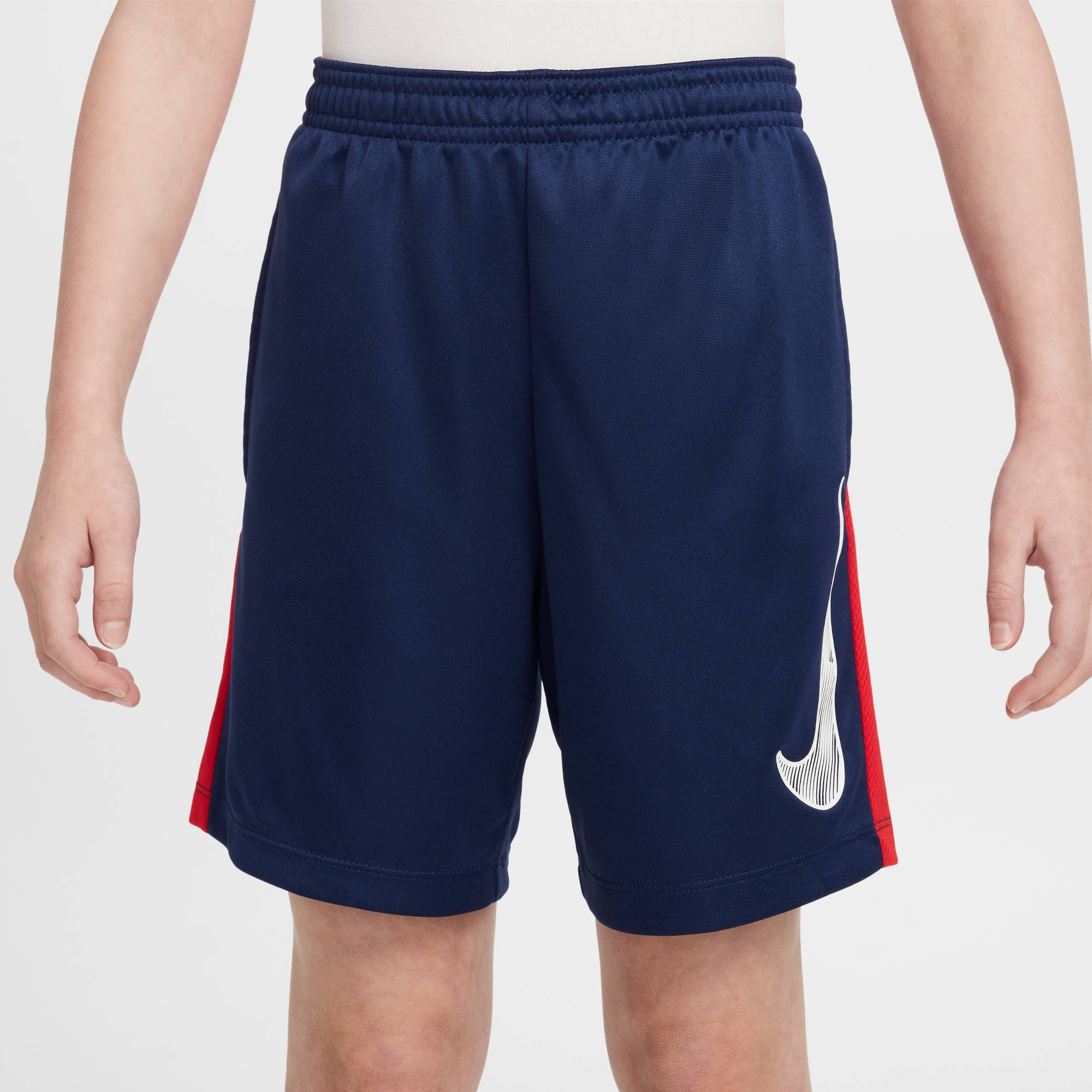 Trainingsshorts NIKE "K NK DF TRPHY23 SHORT GX", Kinder, Gr. XS (116/122), N-Gr, midnight navy, university rot, weiß, Obermaterial: 100% Polyester, Hosen, sportlicher Stil, für Teens
