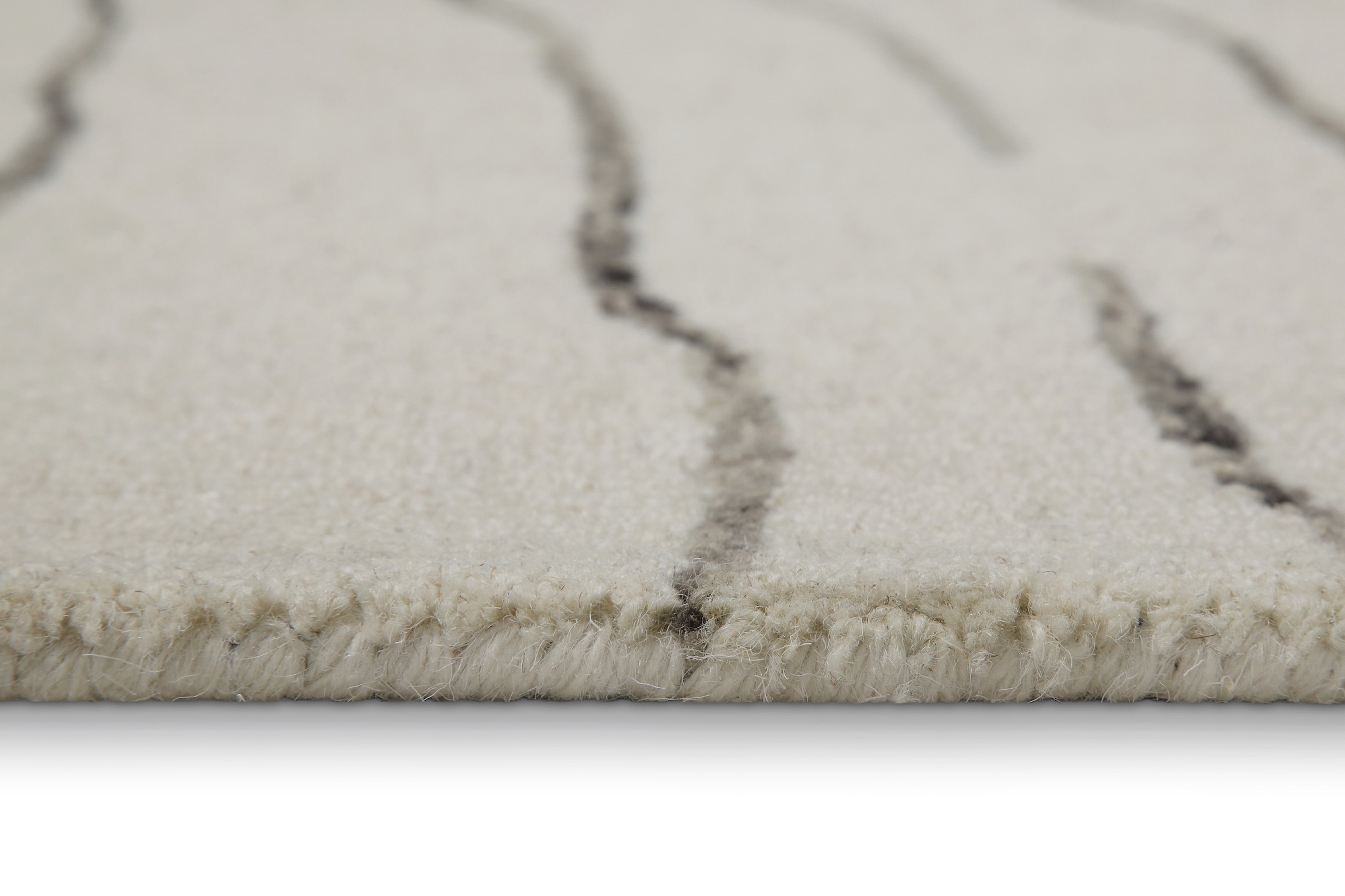 Wecon home Wollteppich »Hamptons ELEVEN«, rund, 10 mm Höhe, Schurwolle, Kurzflor, Wohnzimmer, Schlafzimmer, elegant, Wellen-Muster