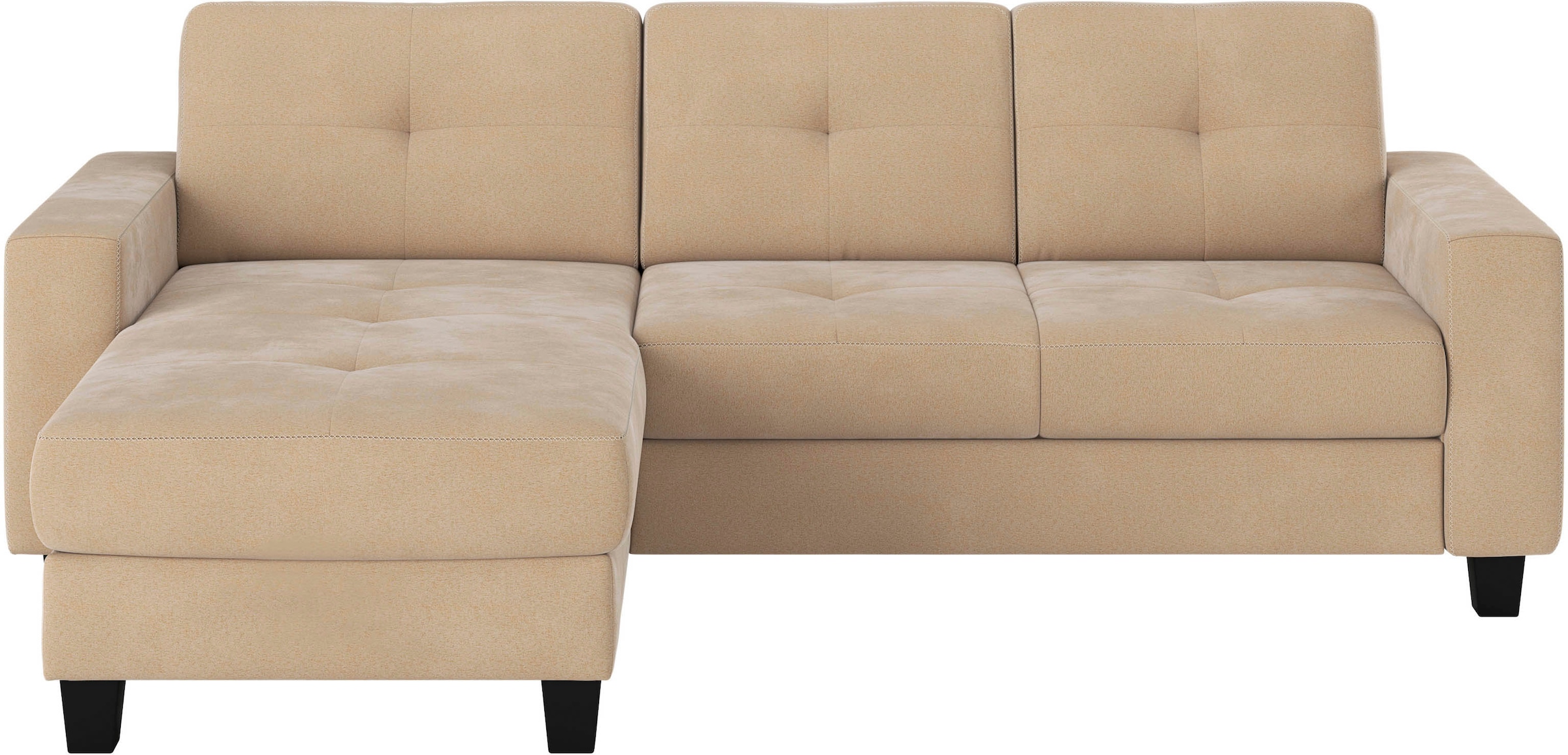 Places of Style Ecksofa "Varese L-Form", Kreuznaht in beige günstig online kaufen