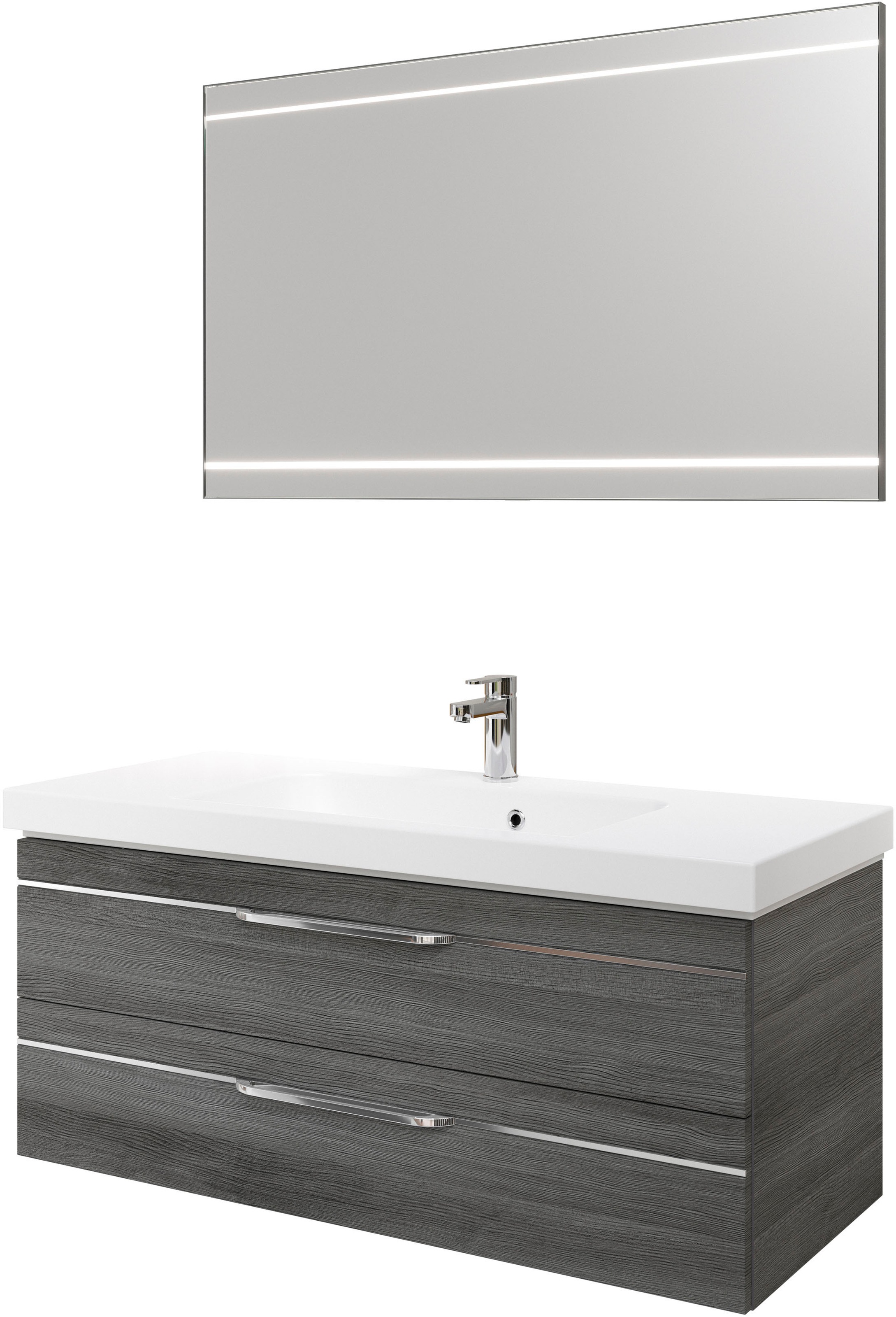 Saphir Badmöbel-Set "Balto 2-teilig Mineralmarmor-Waschtisch mit LED-Spiege günstig online kaufen