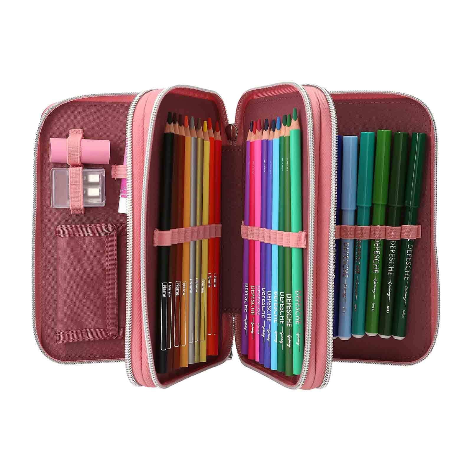 Depesche Buntstift »3-Fach Federtasche LED Pferde Miss Melody 20 x 13 x 7,5 cm rostrot«