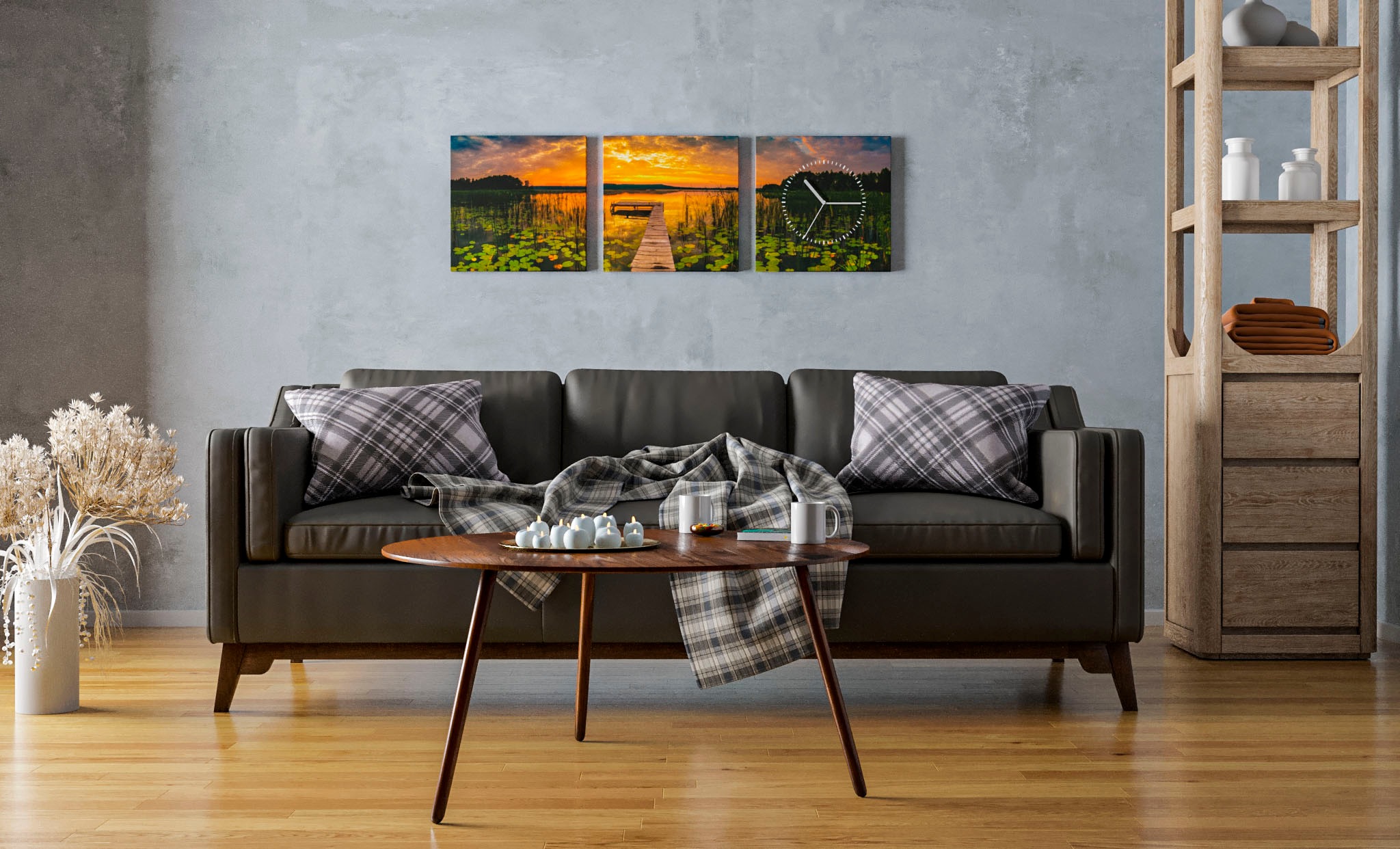 Conni Oberkircher´s Bild mit Uhr »Sonnenuntergang überm Steg am See«, Liebe,... kaufen