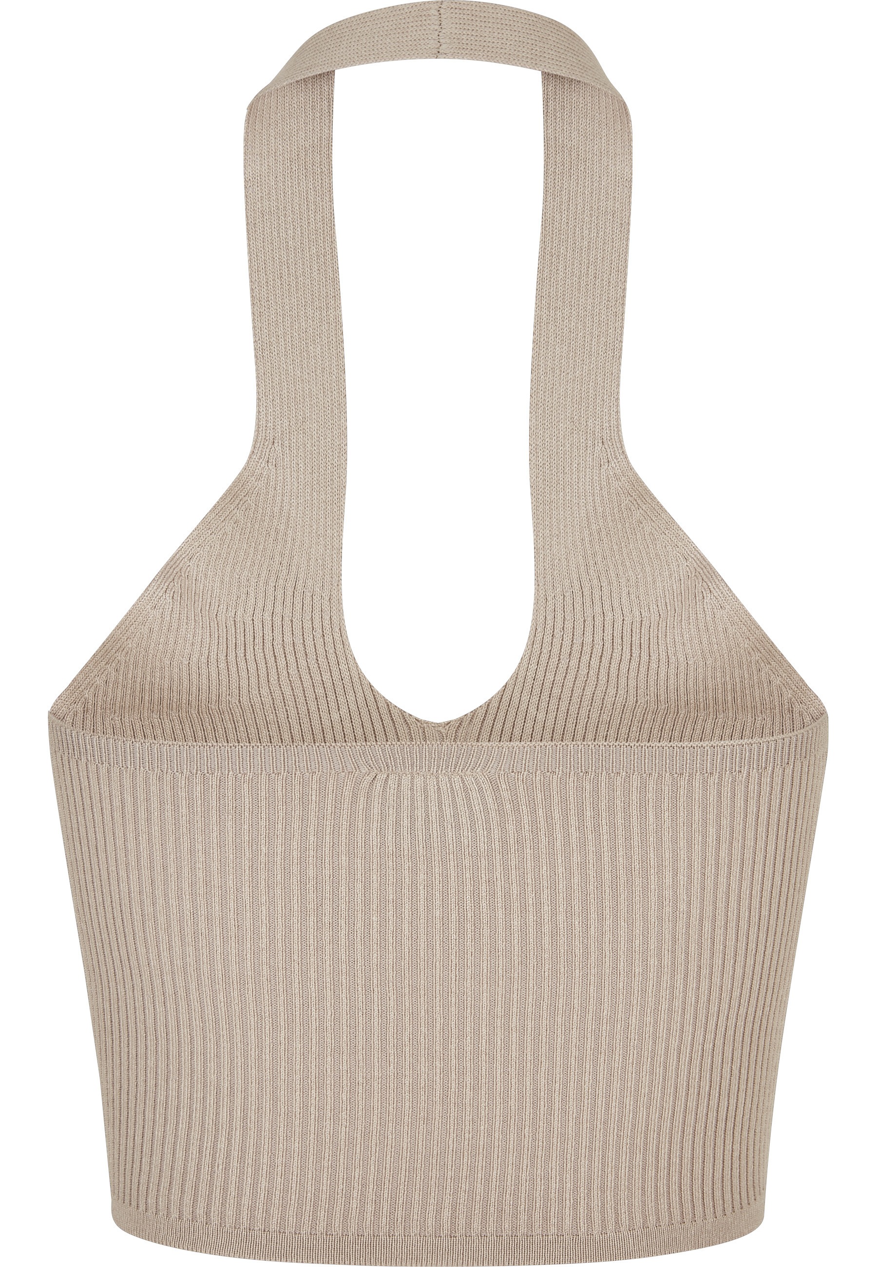 URBAN CLASSICS Tanktop »Urban Classics Damen Ladies Rib Knit Crossed Neckholder Top« 1 Stk.
