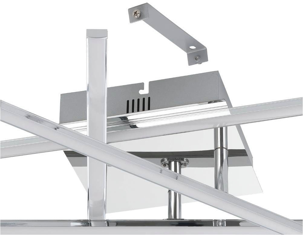 EGLO Deckenleuchte »LASANA 1 Deckenlampe, chrom, weiß, schlanke Bauform, Wohnzimmerlampe« LED-Board Warmweiß Esszimmer, Küche, Schlafzimmer, modern, minimalistisch, 50x50x9,5cm