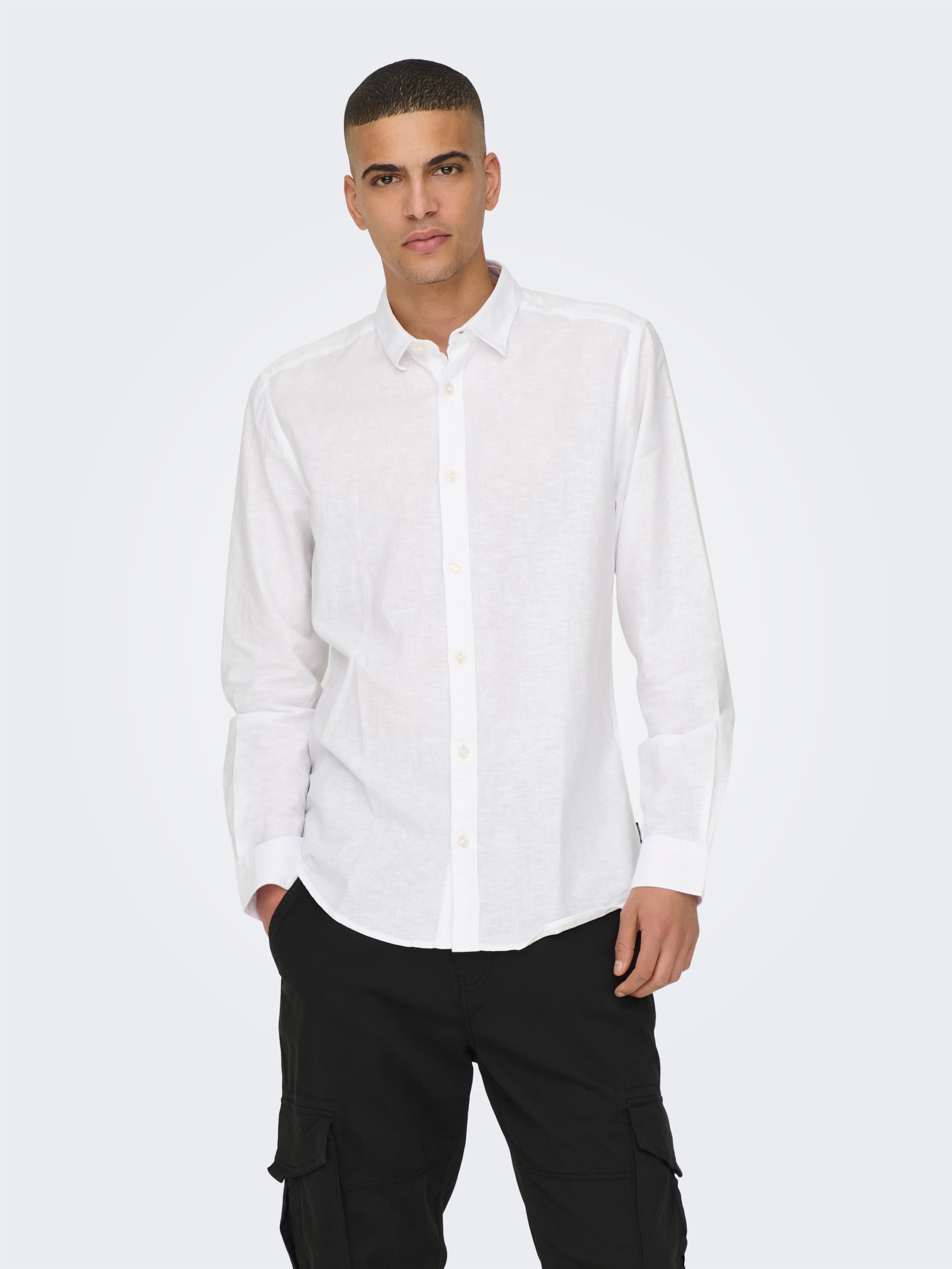ONLY & SONS Langarmhemd "ONSCAIDEN LS SOLID LINEN SHIRT NOOS" günstig online kaufen