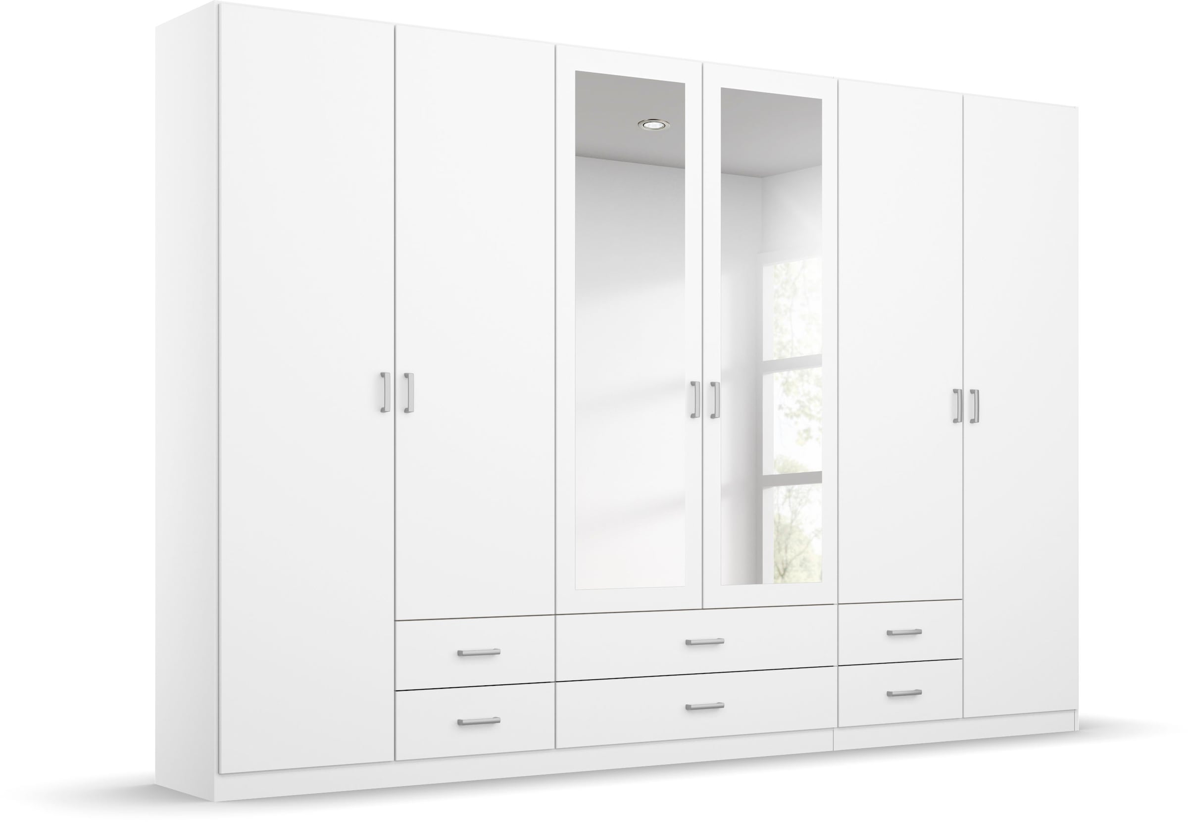 rauch Kleiderschrank "Schrank Garderobe Ankleide GAMMA Breiten 181/271 cm" in 3 Ausstattungen BASIC/CLASSIC/PREMIUM (inkl. SOFT-CLOSE-Funktion), mit Spiegel TOPSELLER MADE IN GERMANY