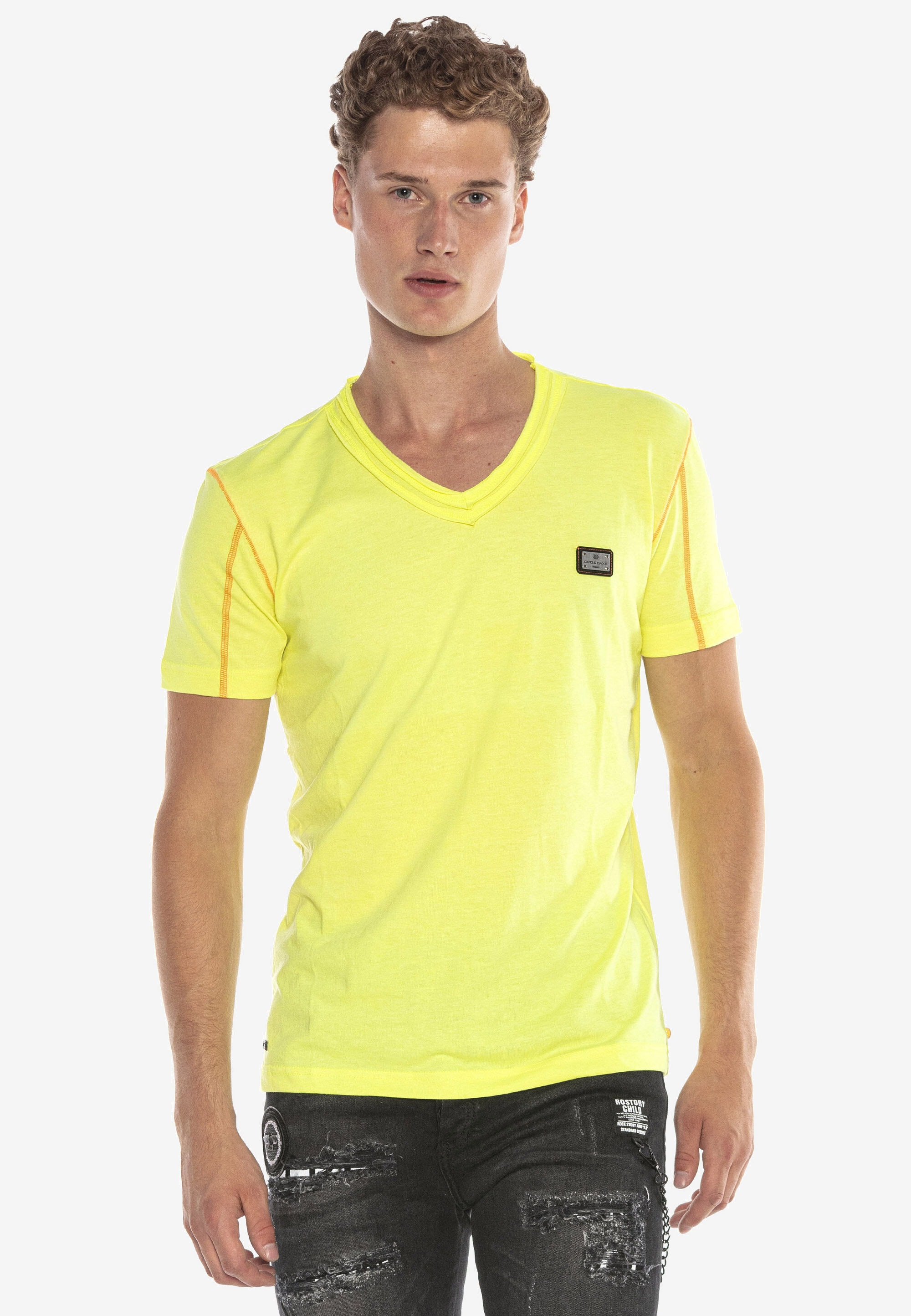 Cipo & Baxx T-Shirt "T-Shirt" mit Logo-Patch Prints günstig online kaufen