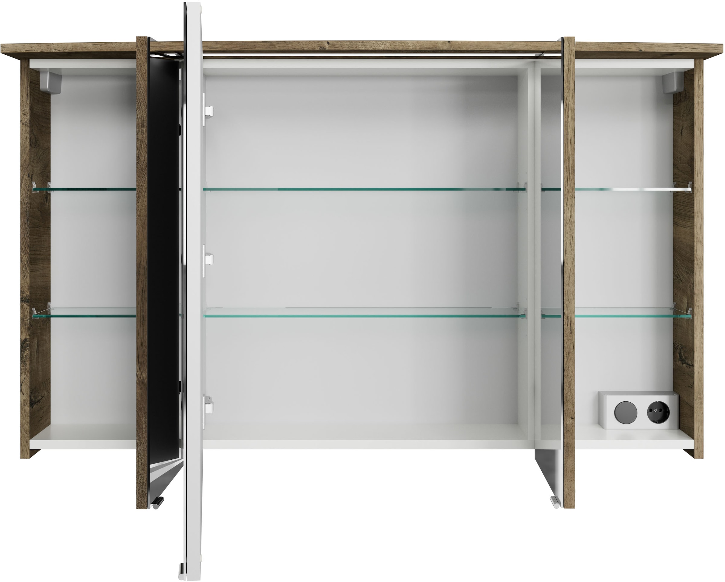 Saphir Badmöbel-Set »Serie 4010 2-teilig Keramik-Waschtisch mit LED-Spiegelschrank«, (Set), Badezimmer Set 122 cm breit, inkl. Türdämpfer, 5 Türen, 2 Schubladen