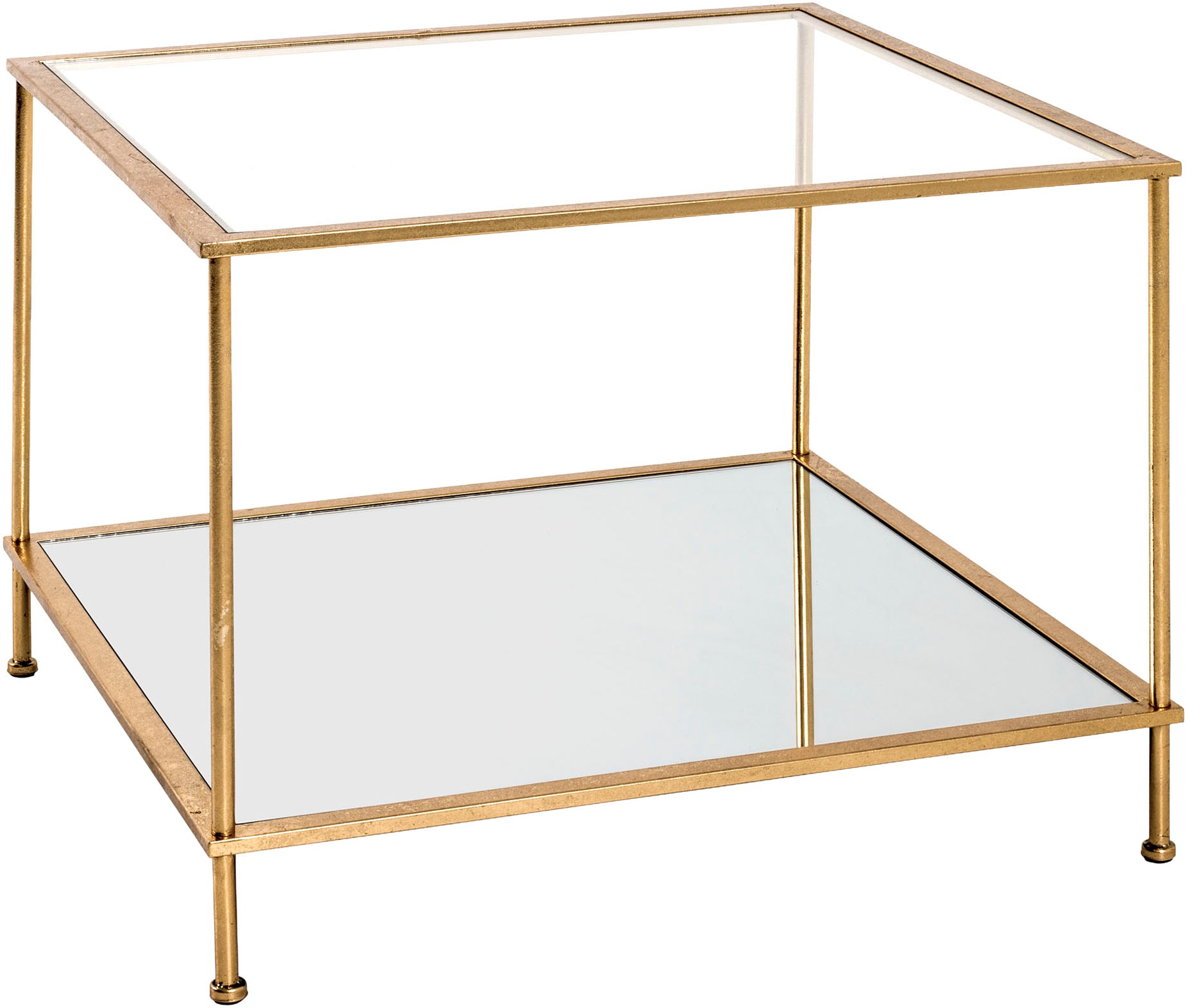 HAKU Beistelltisch "Sofatisch, Wohnzimmertisch" 1 Stk. tlg. quadratisch - aus Metall Gold B/T/H 60/60/45 cm
